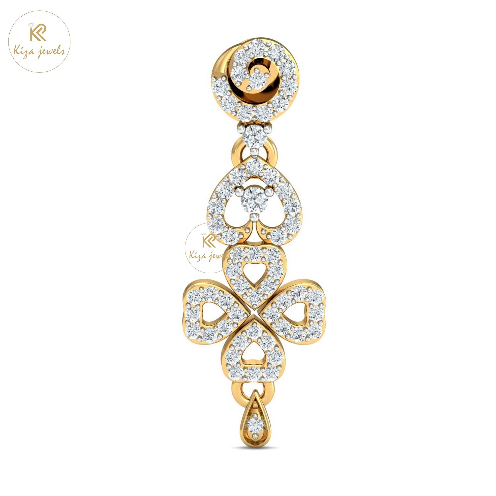 3.705 TDW Round Cut Diamond Yellow Gold Charm Necklace