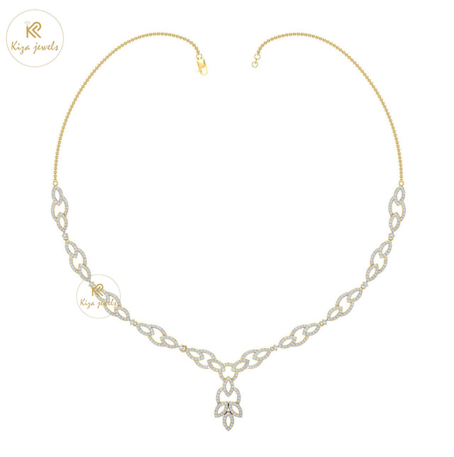 3.62 TDW Round Cut Diamond Yellow Gold Charm Necklace