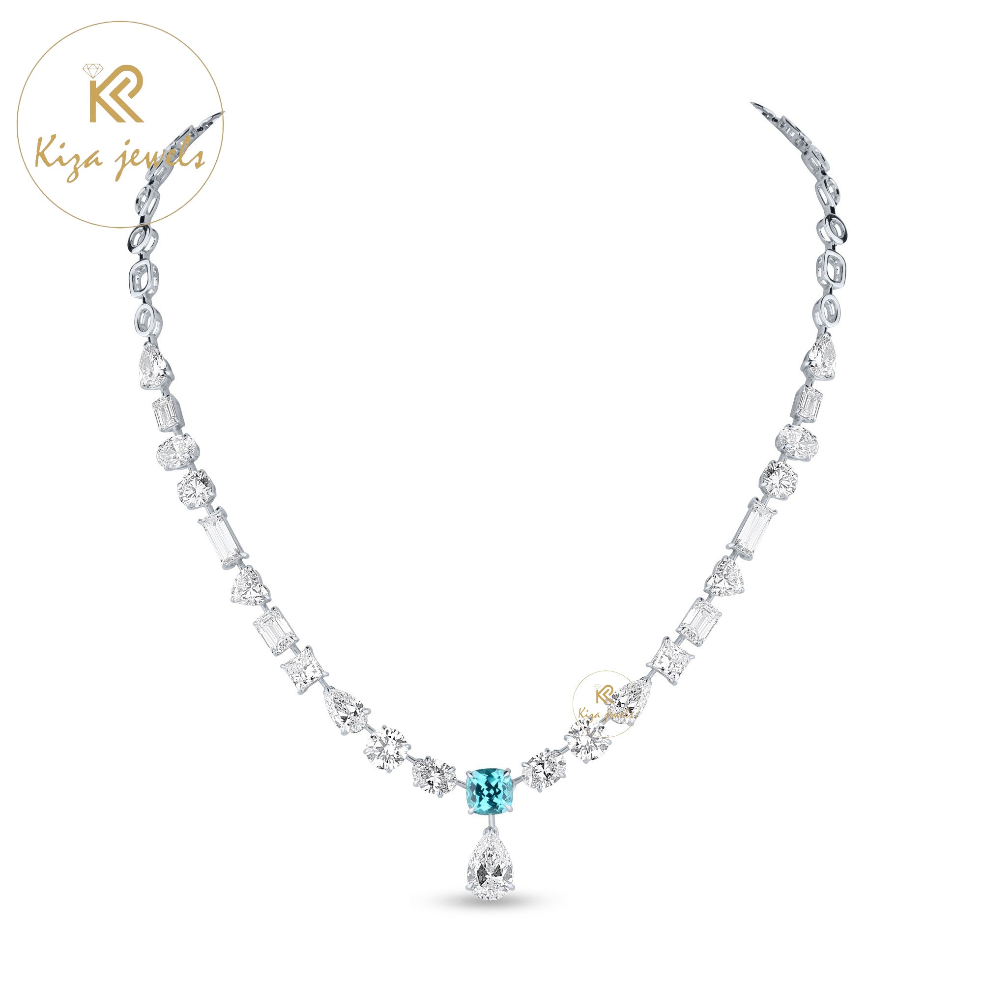 42.07 TDW Multi Shape Cut Diamond Women's Tennis Necklace