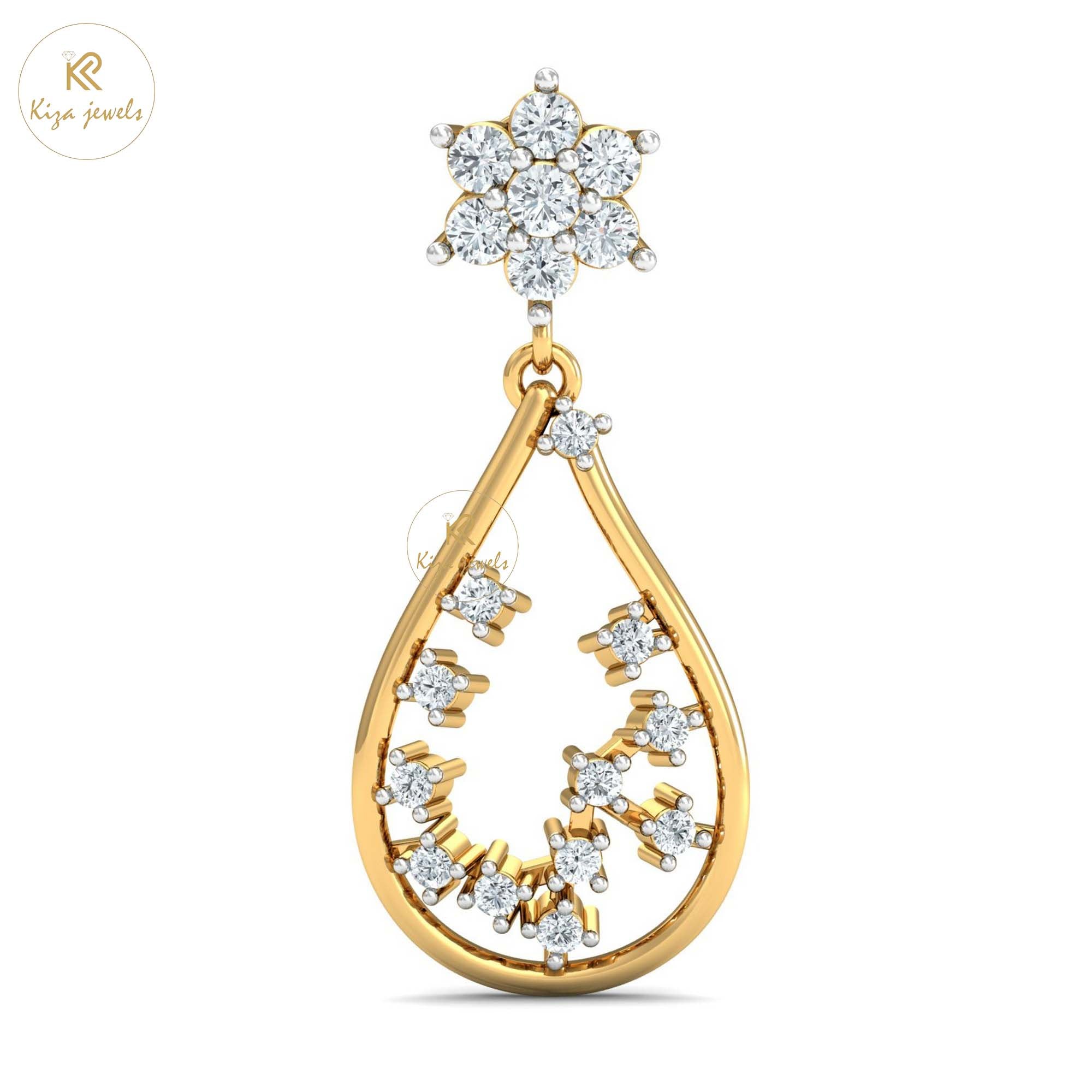 2.55 TDW Round Cut Diamond Yellow Gold Charm Necklace