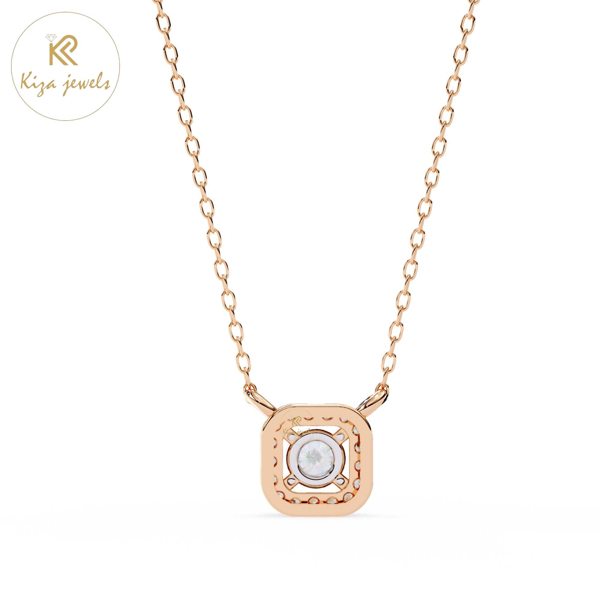 TDW Round Cut Diamond Custom Pendant With Chain