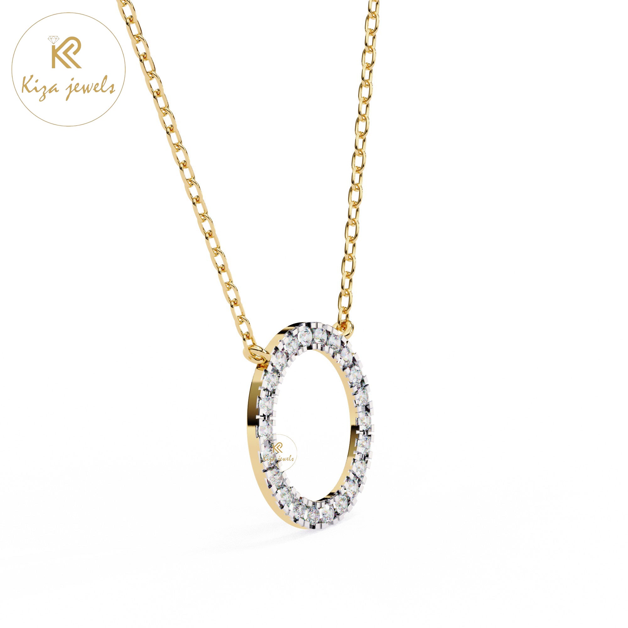 0.34 TDW Round Cut Diamond Custom Pendant With Chain