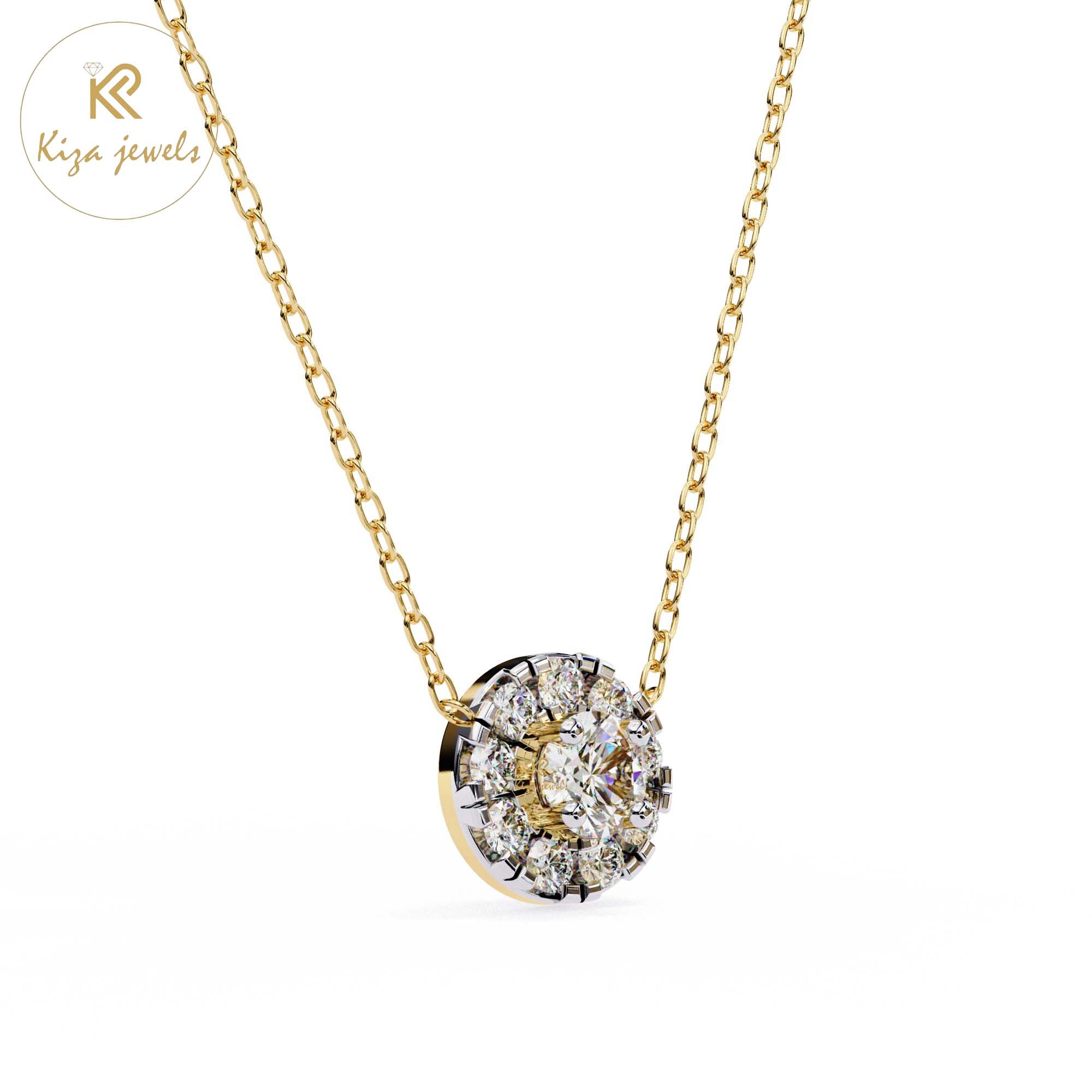 0.24 TDW Round Cut Diamond Custom Pendant With Chain