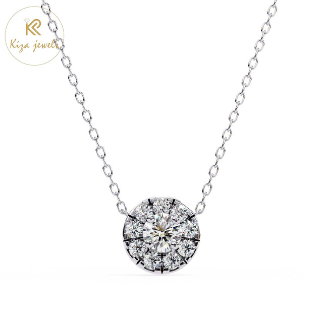 0.24 TDW Round Cut Diamond Custom Pendant With Chain