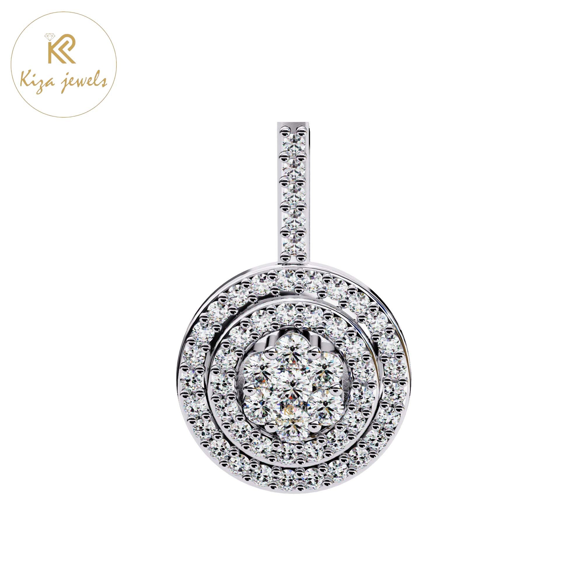 0.46 TDW Round Cut Diamond Custom Pendant With Chain