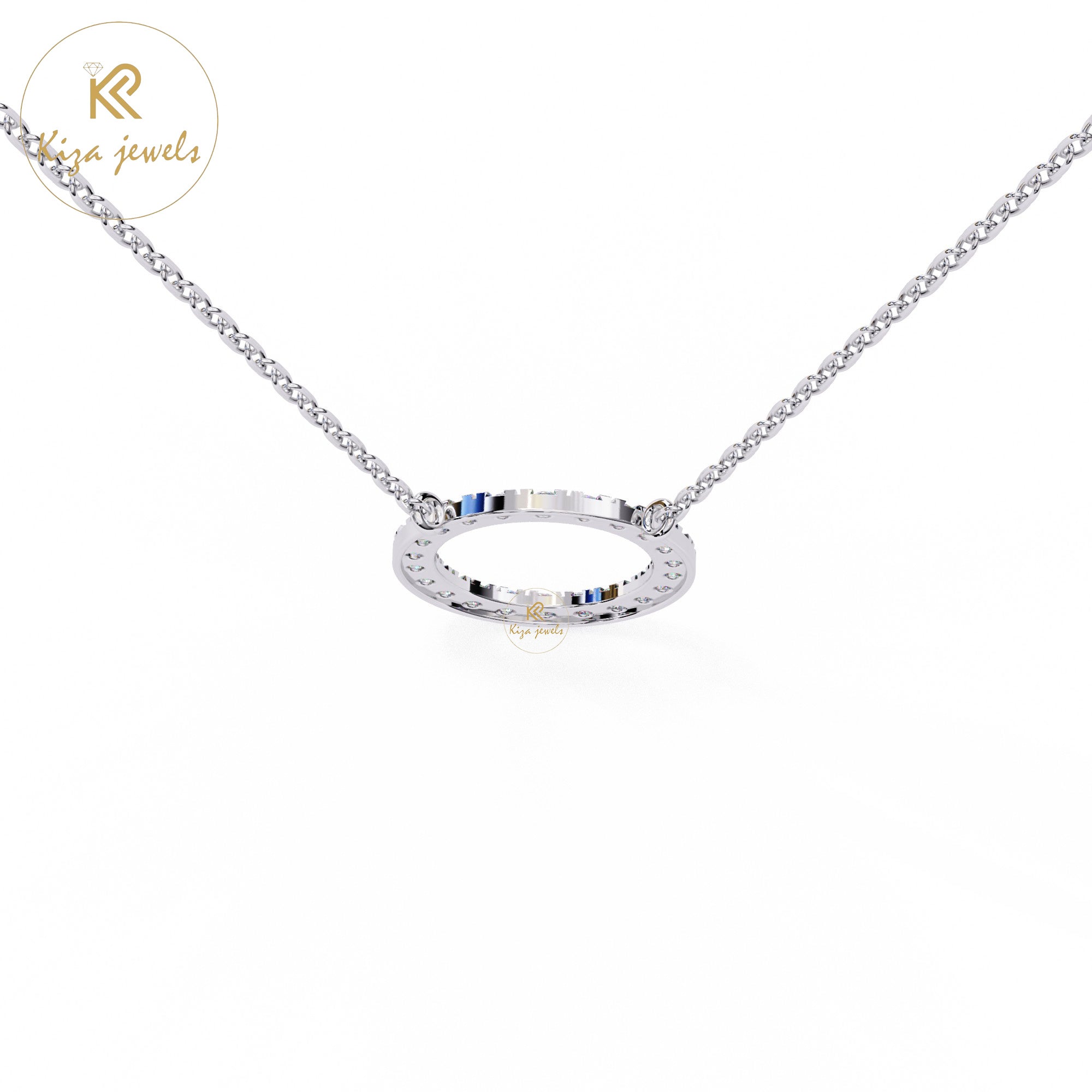 0.34 TDW Round Cut Diamond Custom Pendant With Chain