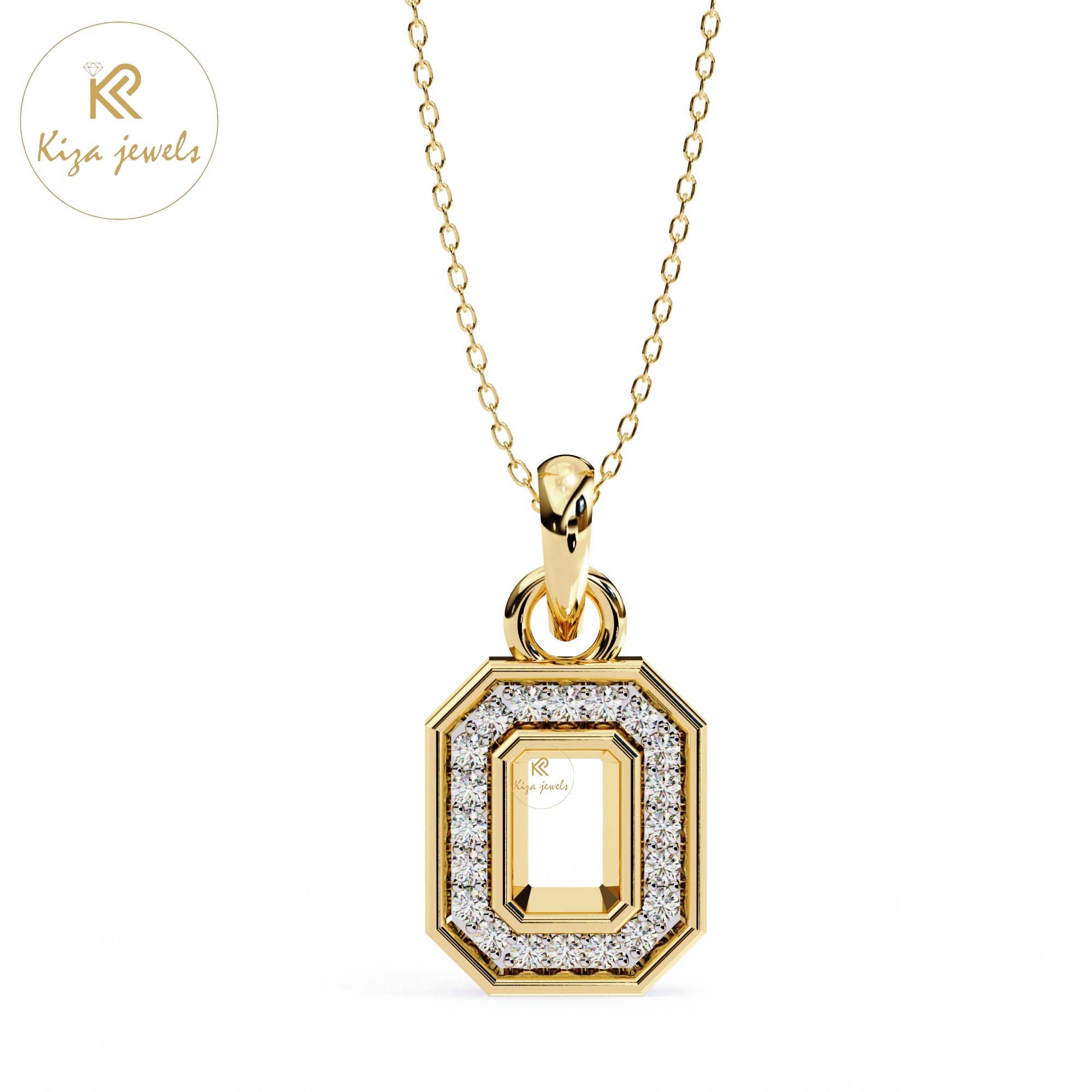 0.16 TDW Round Cut Diamond Custom Pendant With Chain