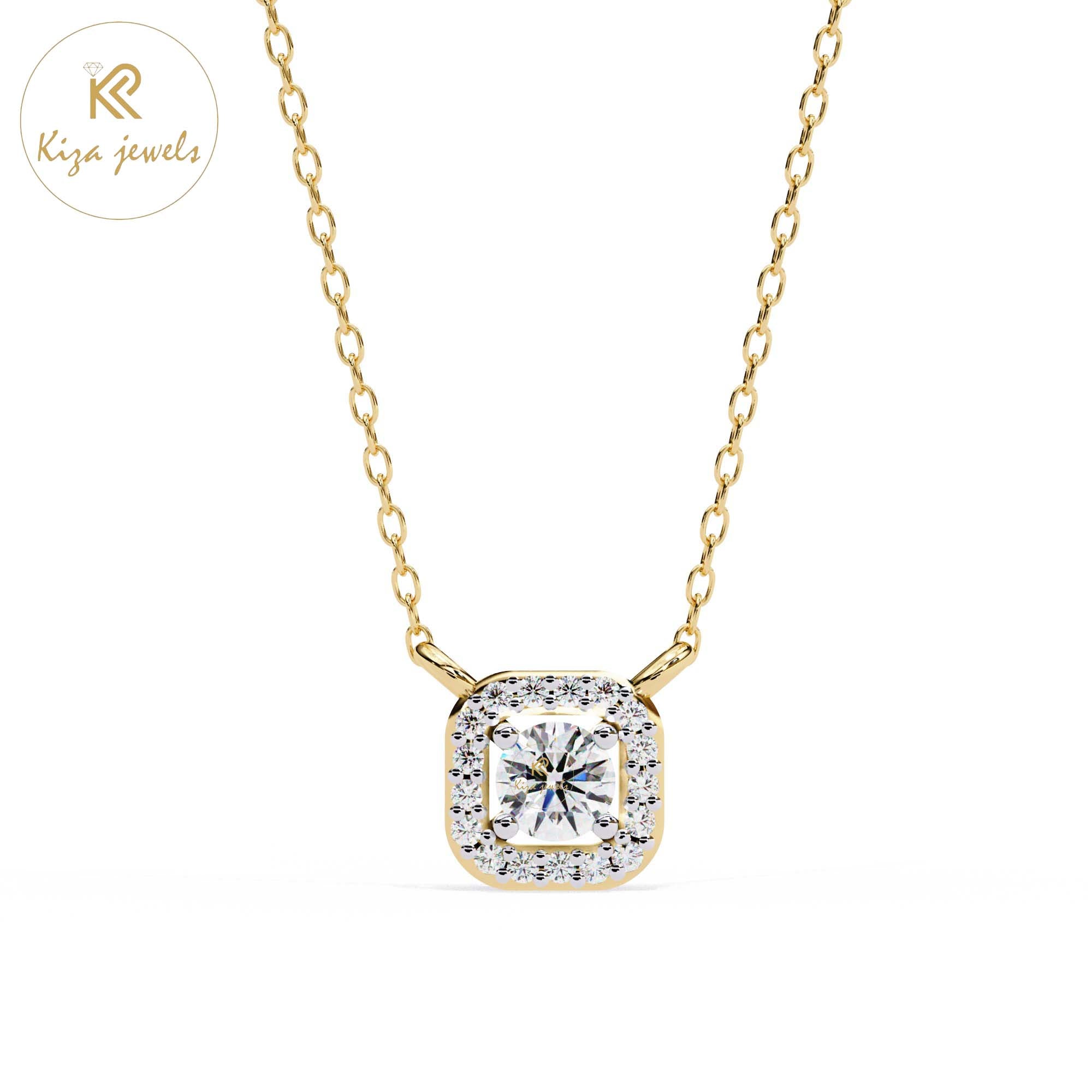 0.30 TDW Round Cut Diamond Custom Pendant With Chain