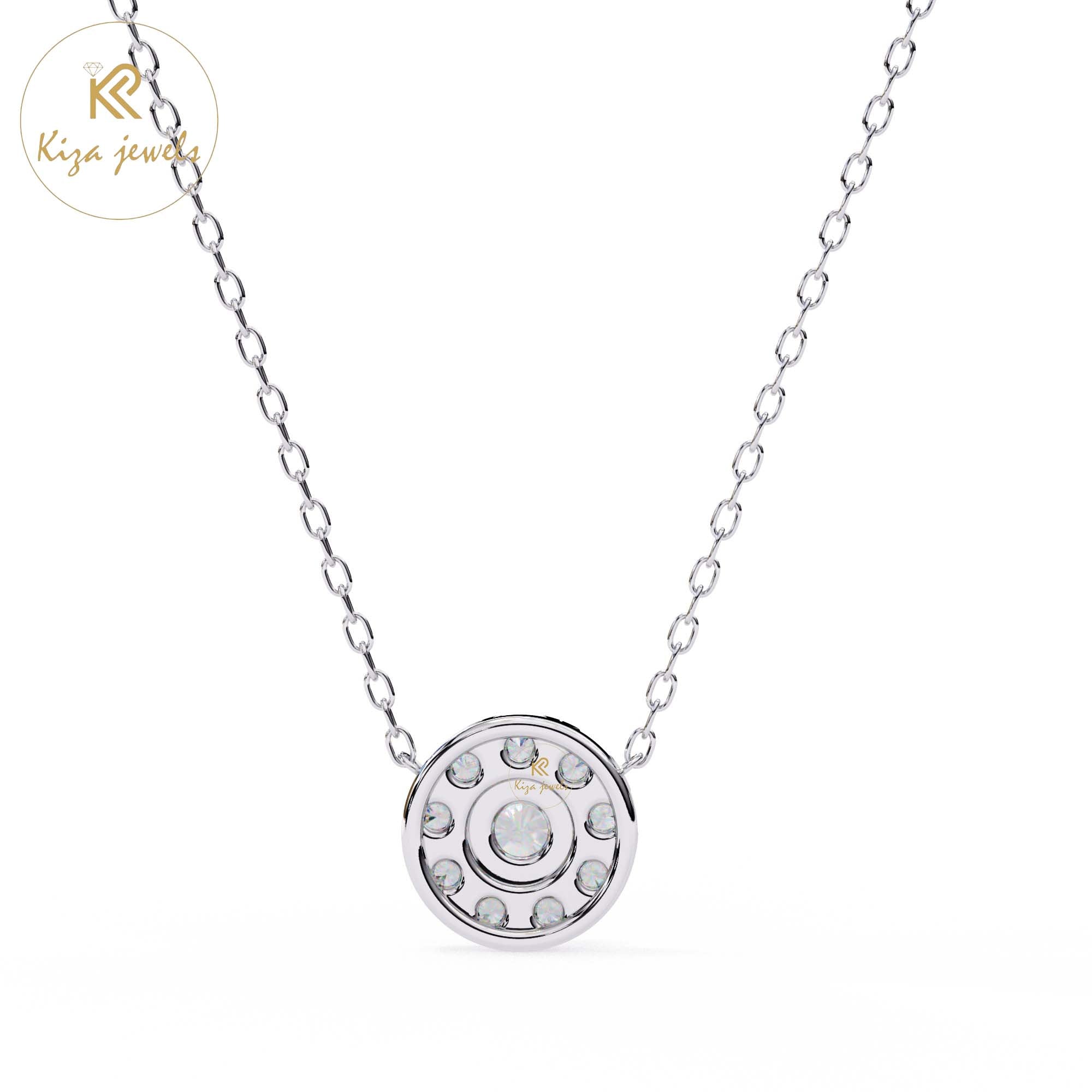 0.24 TDW Round Cut Diamond Custom Pendant With Chain