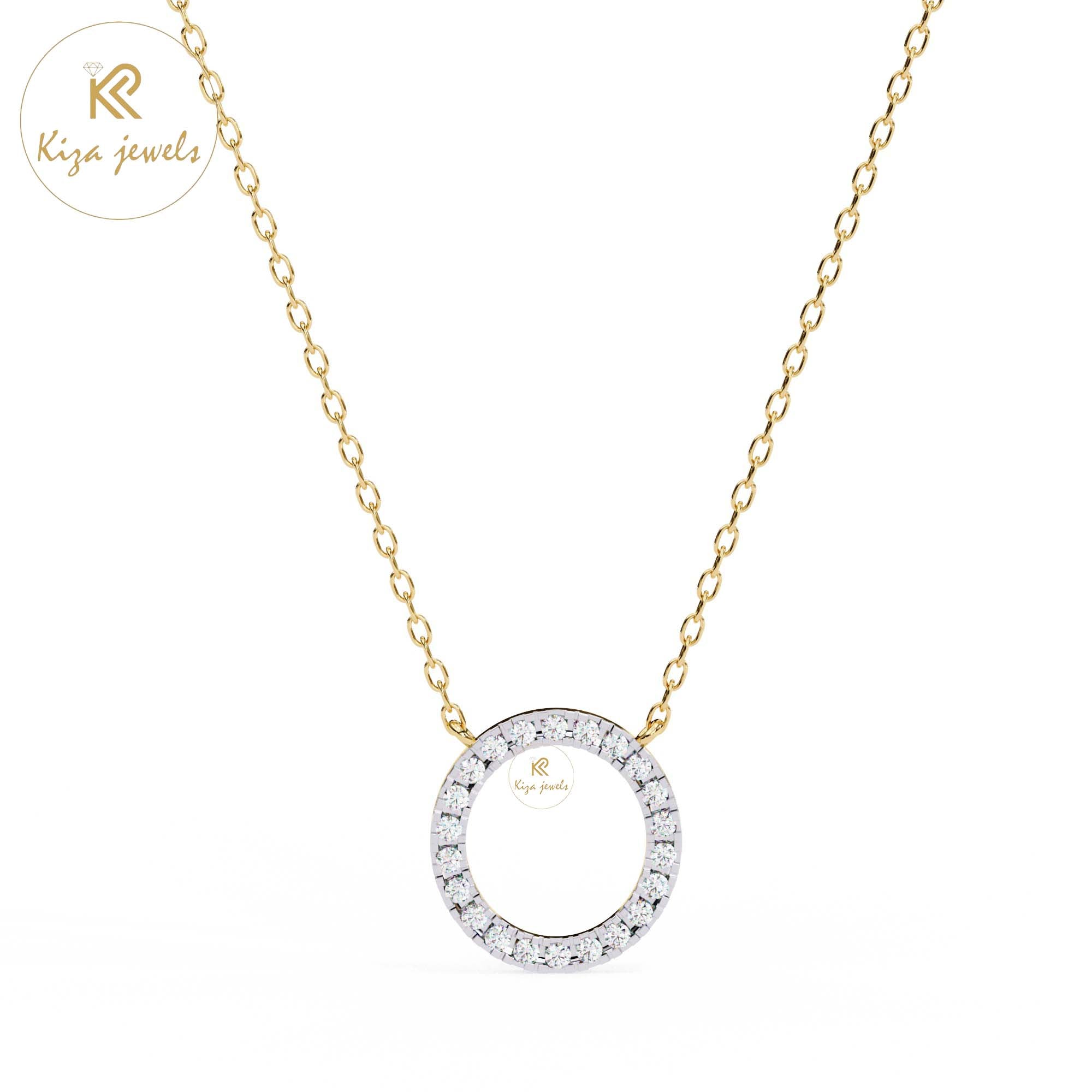 0.34 TDW Round Cut Diamond Custom Pendant With Chain