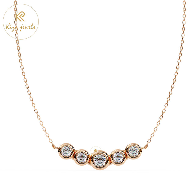 0.26 TDW Round Cut Diamond Solitaire Pendant With Chain