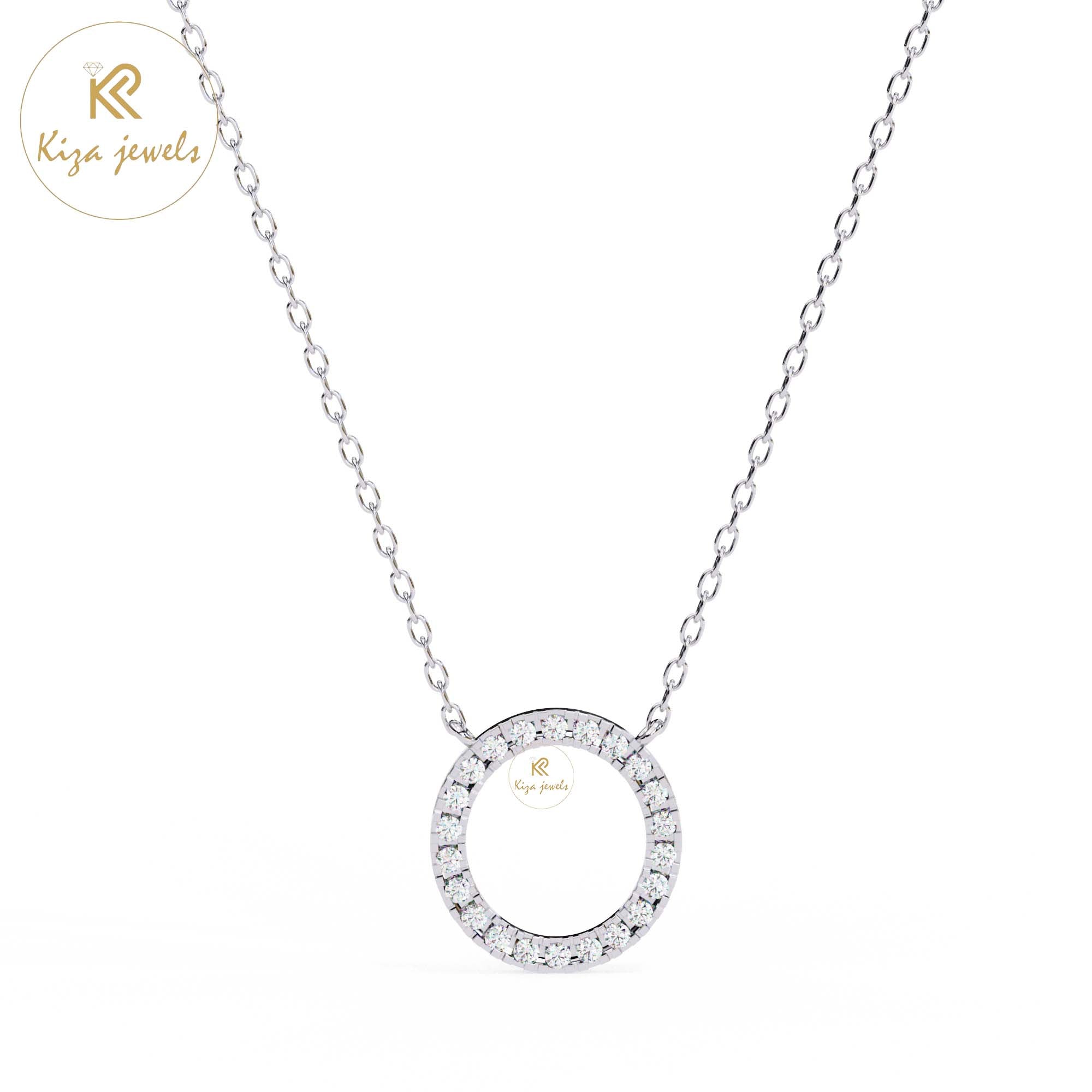 0.34 TDW Round Cut Diamond Custom Pendant With Chain