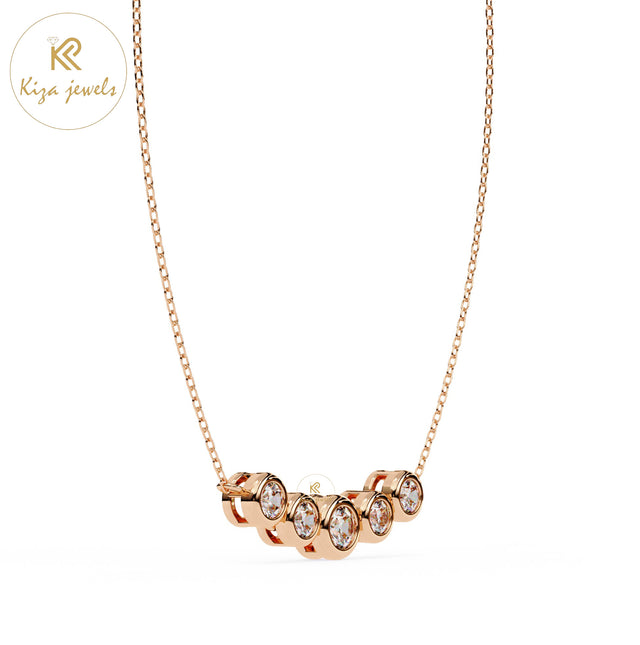 0.26 TDW Round Cut Diamond Solitaire Pendant With Chain