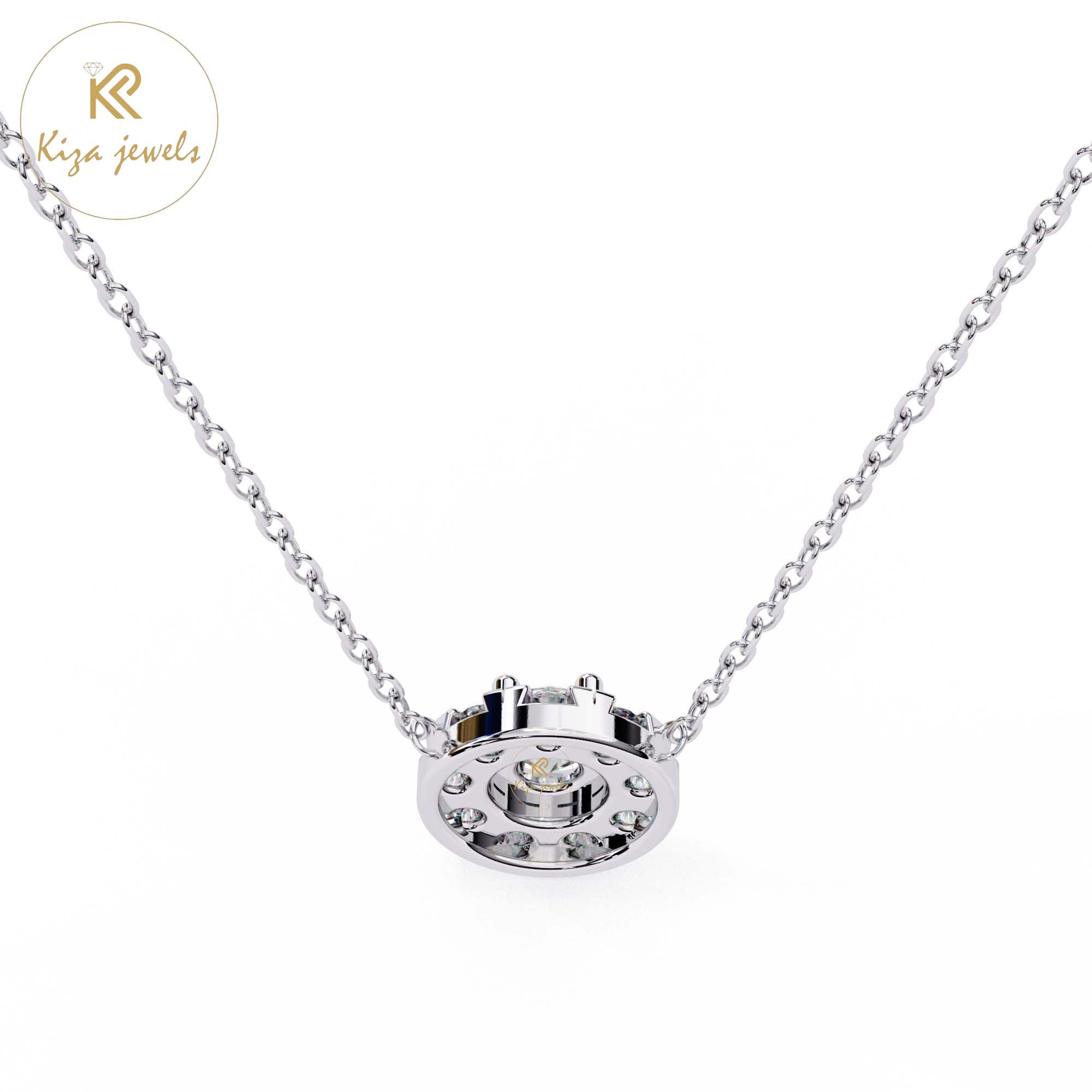 0.24 TDW Round Cut Diamond Custom Pendant With Chain