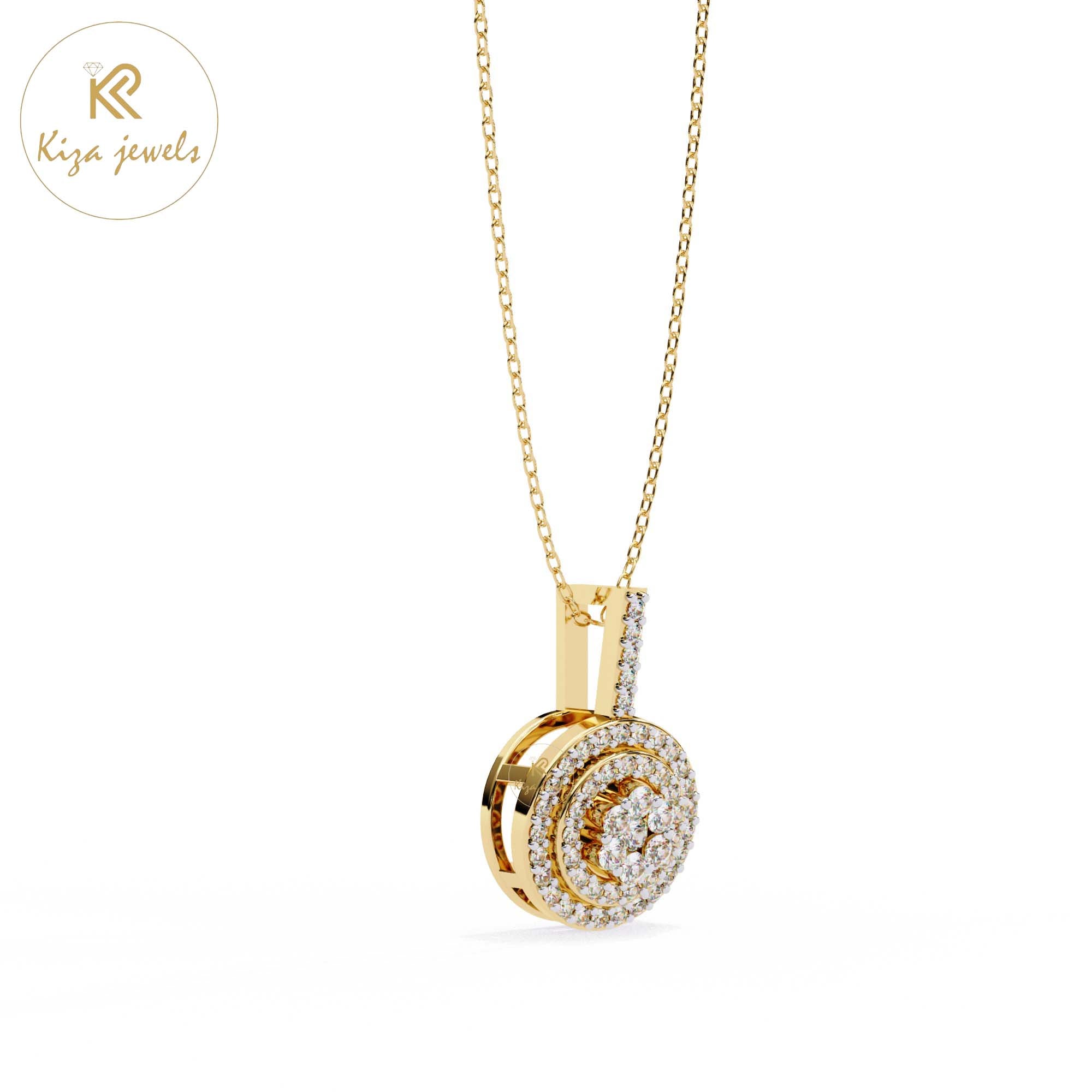 TDW Round Cut Diamond Custom Pendant With Chain - Main Image