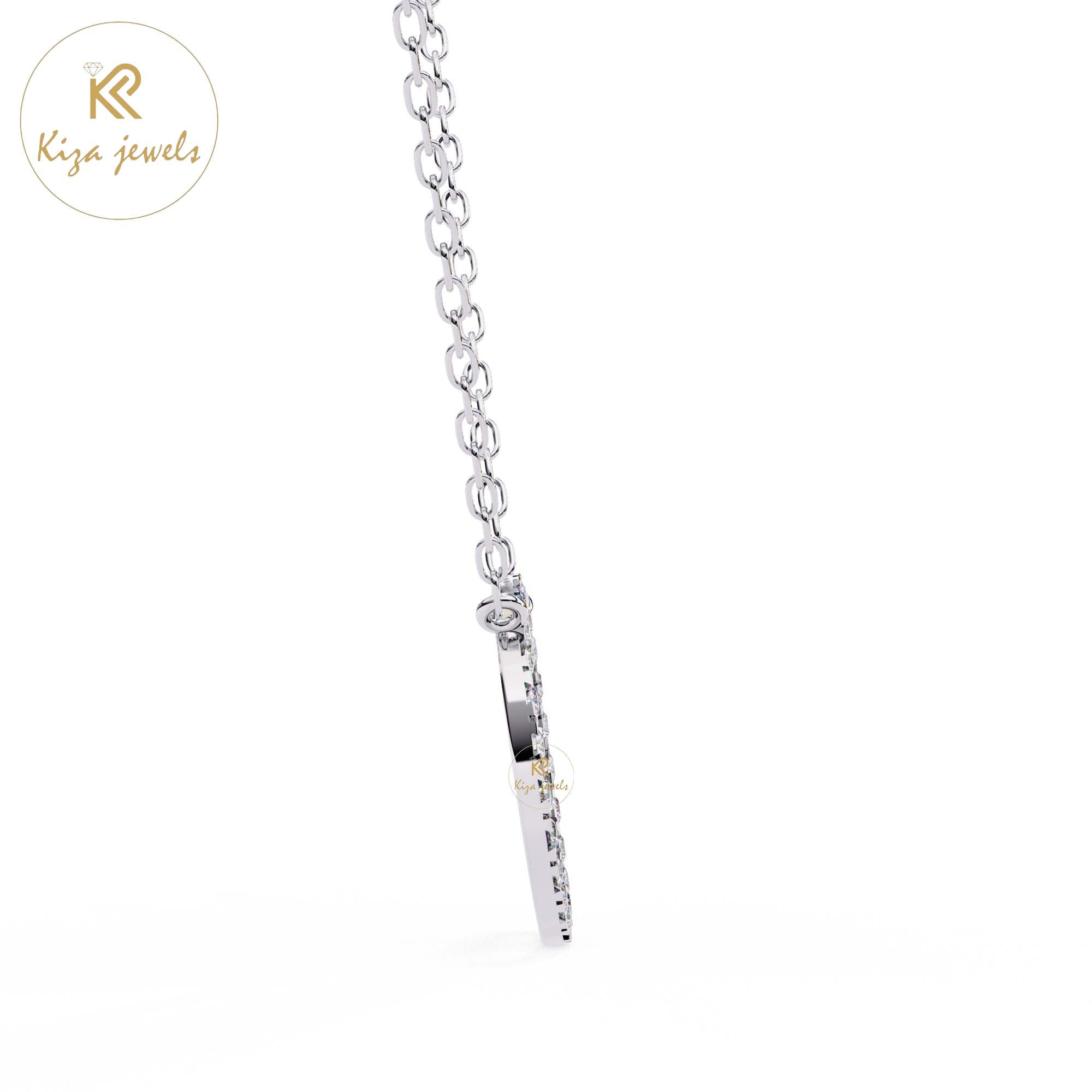 0.34 TDW Round Cut Diamond Custom Pendant With Chain