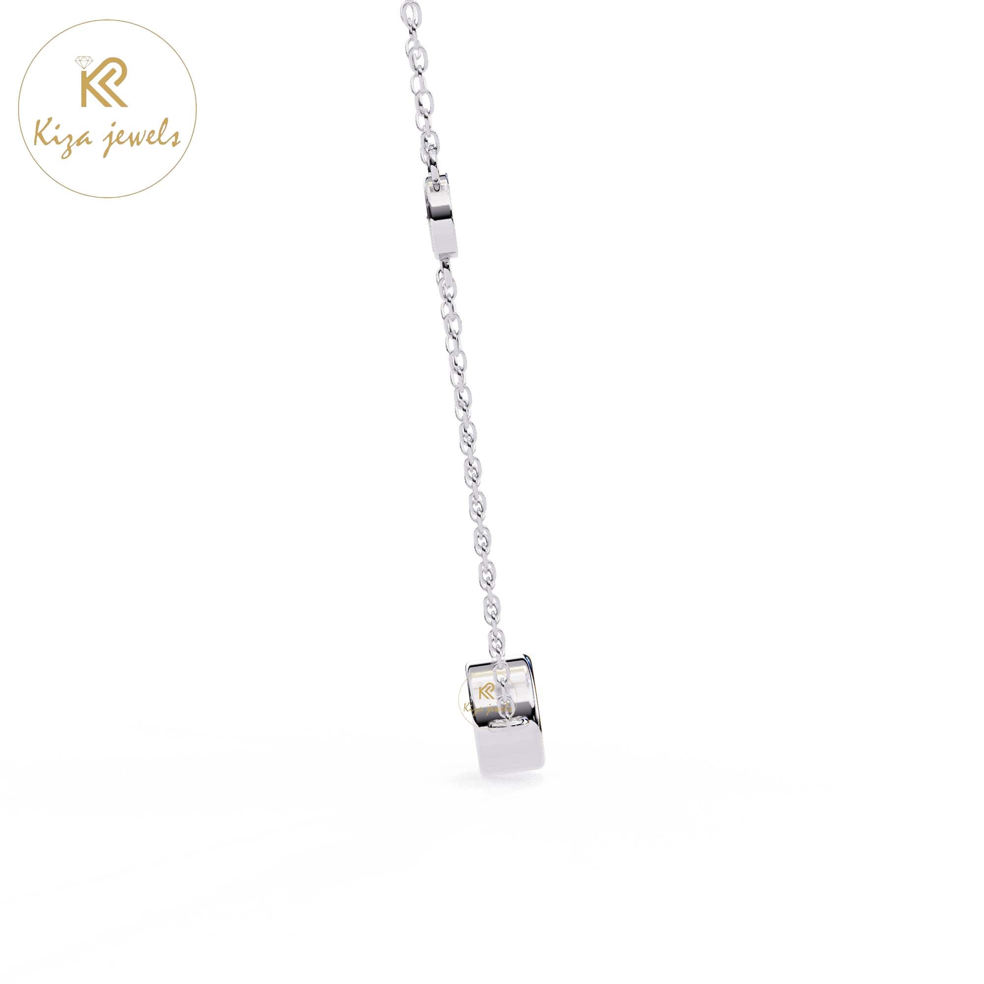 0.07 TDW Round Cut Diamond Custom Pendant With Chain