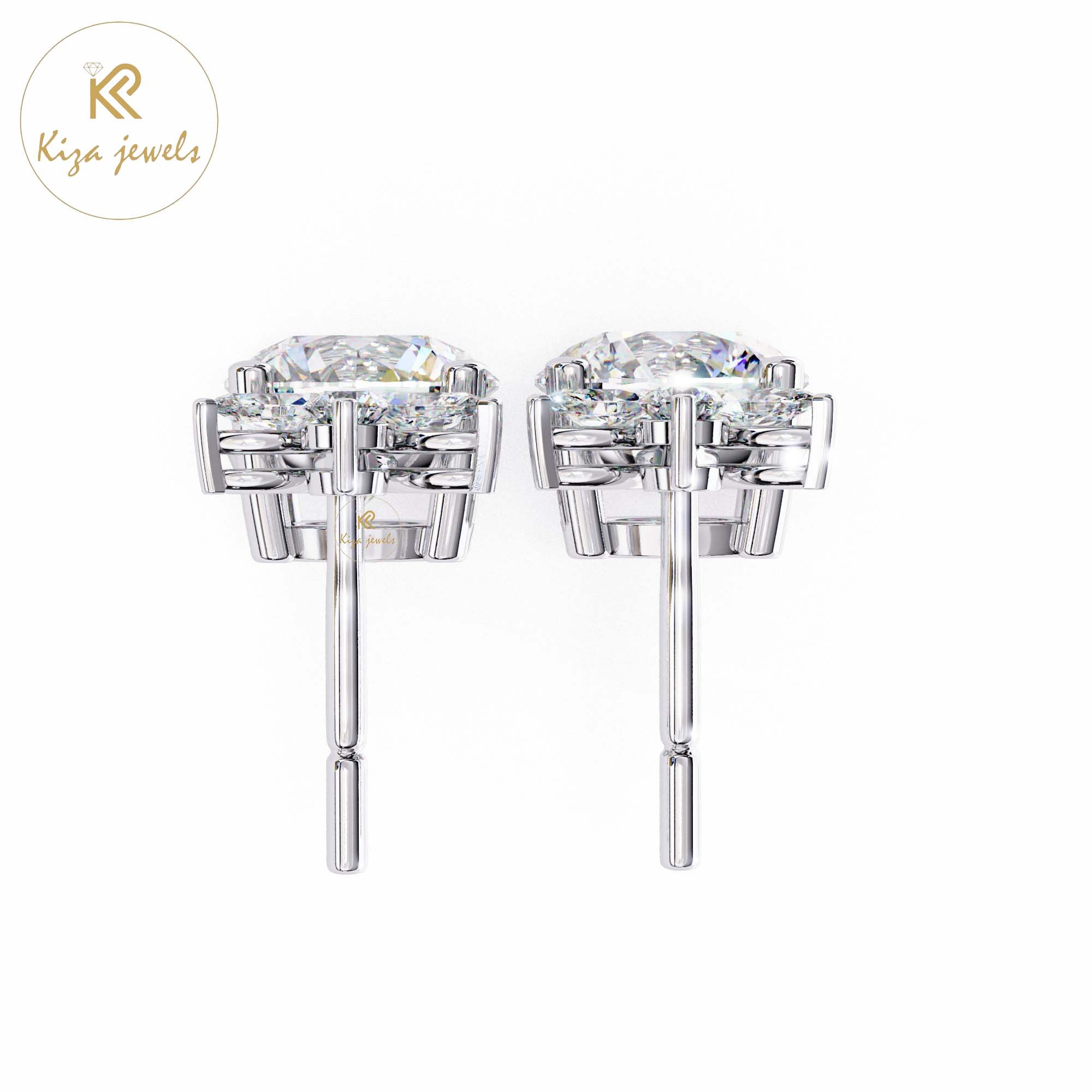 2.02 TDW Round Cut Diamond Women's Stud Earring