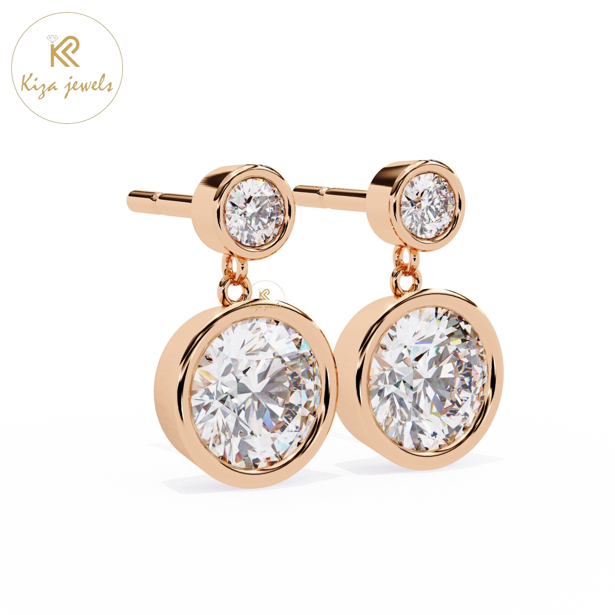 1.83 TDW Round Cut Diamond Women's Drop & Dangle Earring