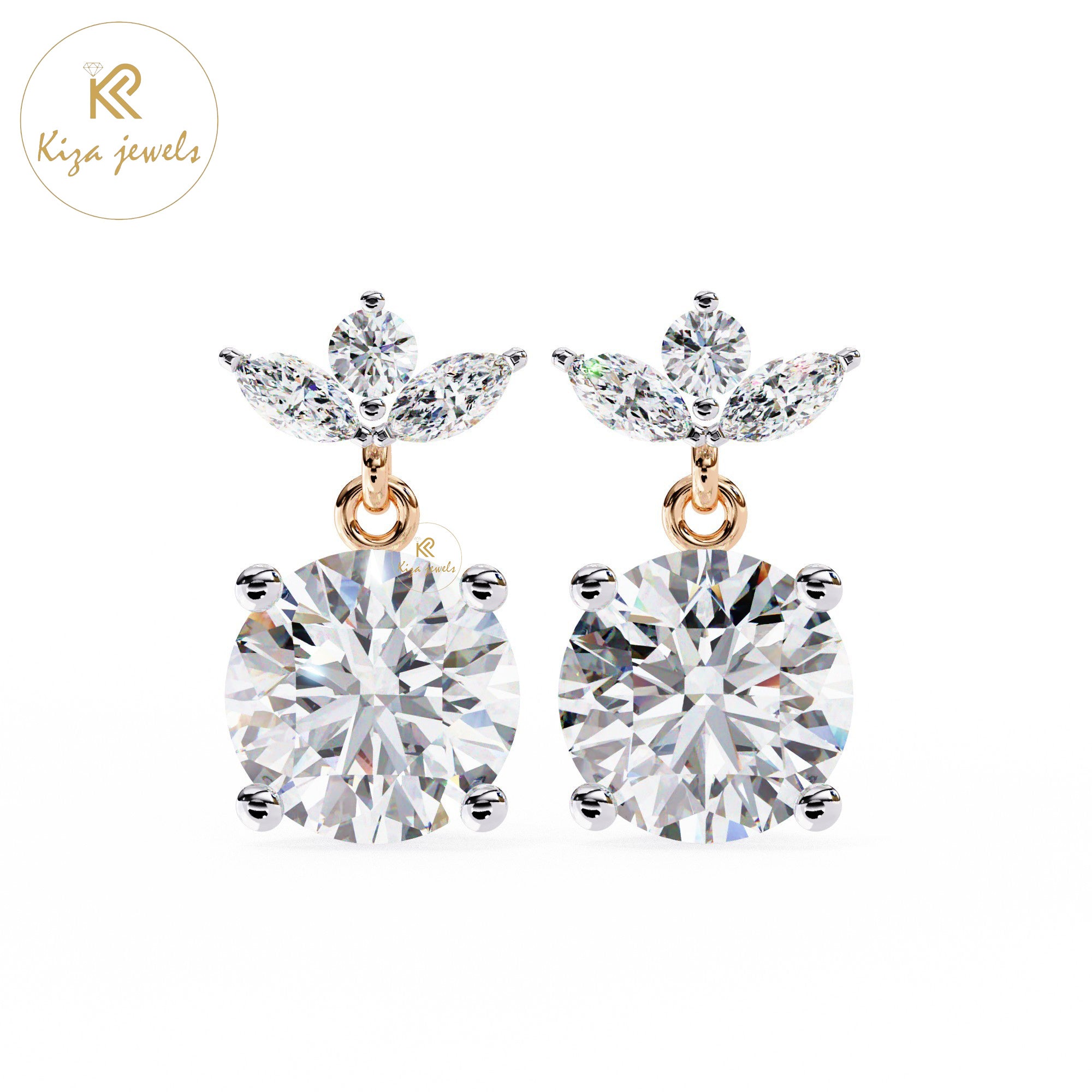 2.02 TDW Round Cut Diamond Women's Stud Earring