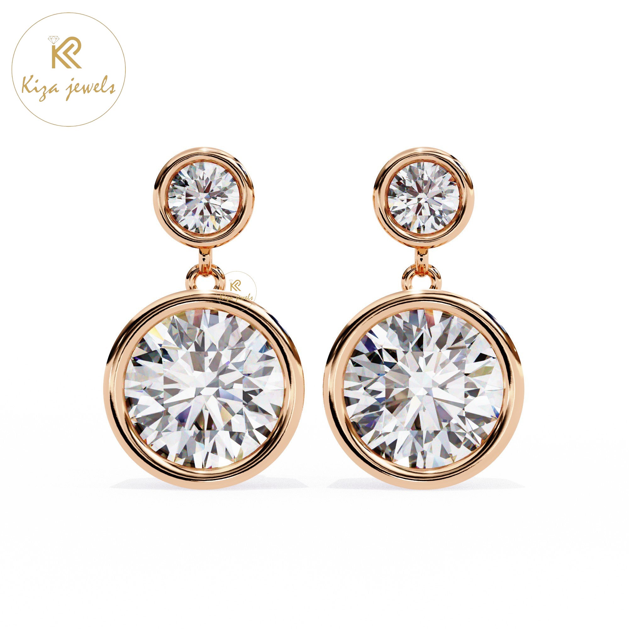 1.83 TDW Round Cut Diamond Women's Drop & Dangle Earring