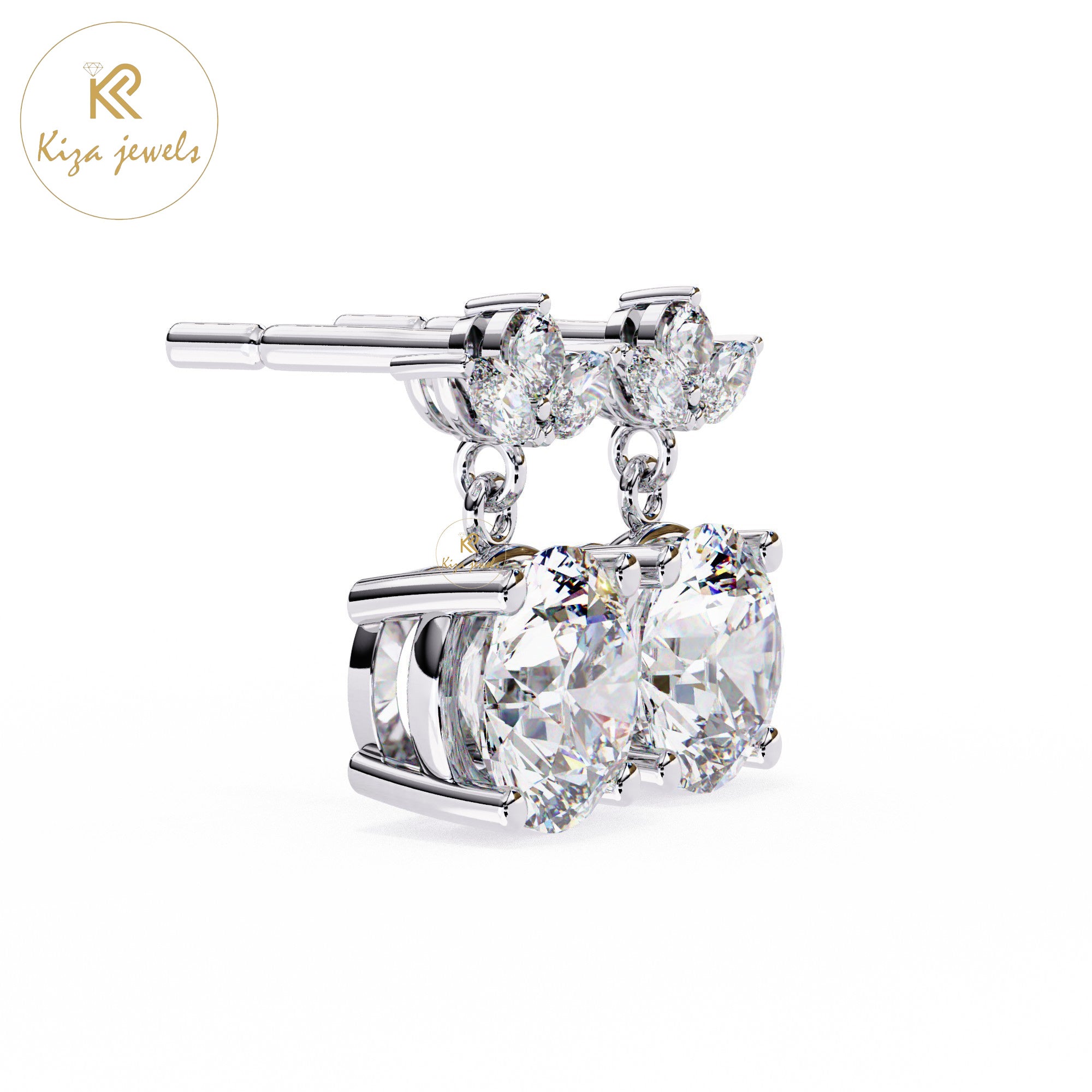 2.02 TDW Round Cut Diamond Women's Stud Earring