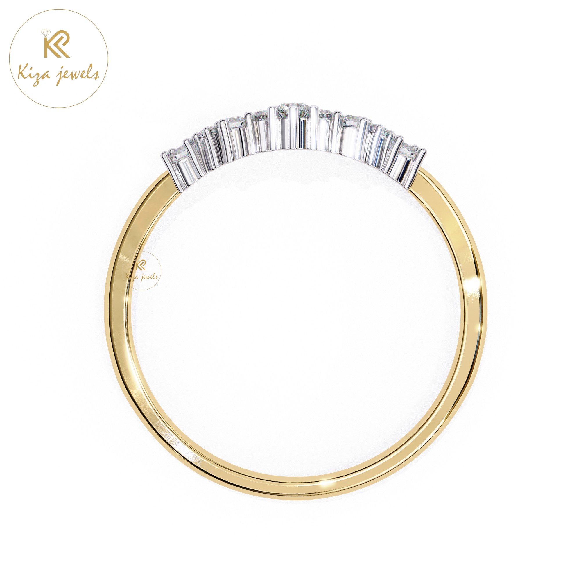 0.383 TDW Round Cut Diamond Minimalist Ring