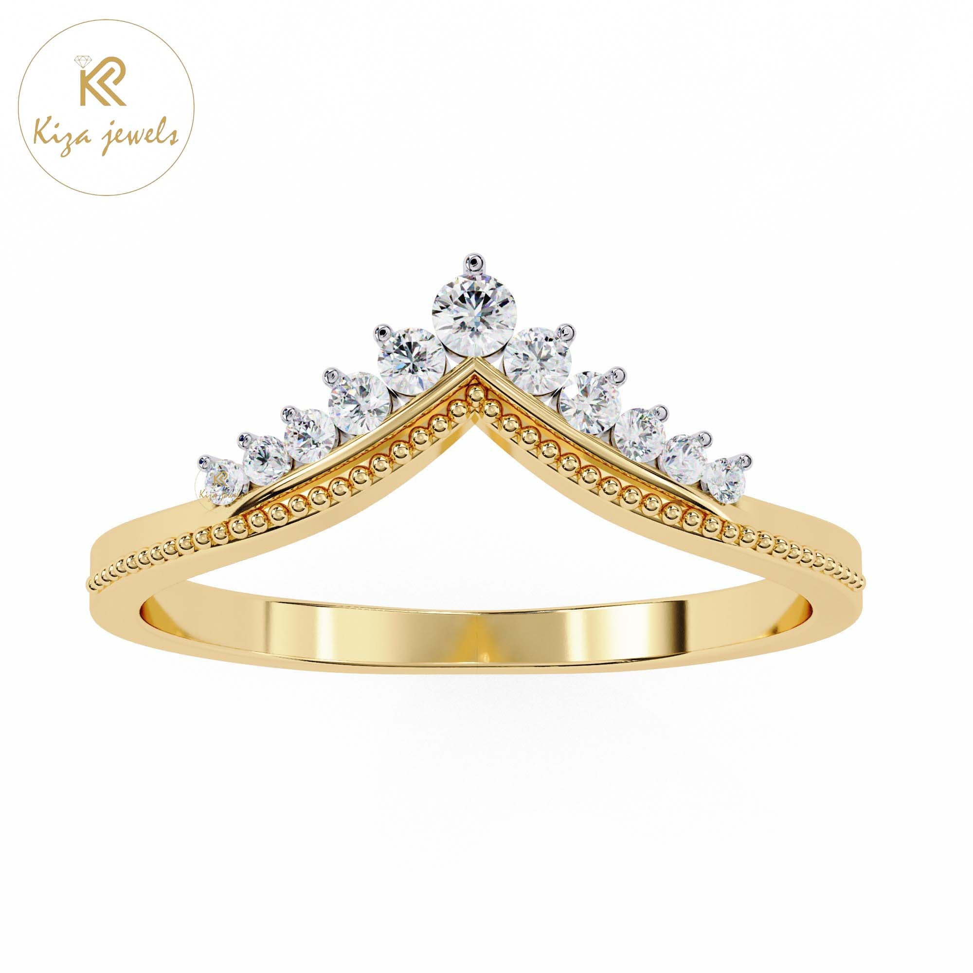 0.147 TDW Round Cut Diamond Minimalist Ring