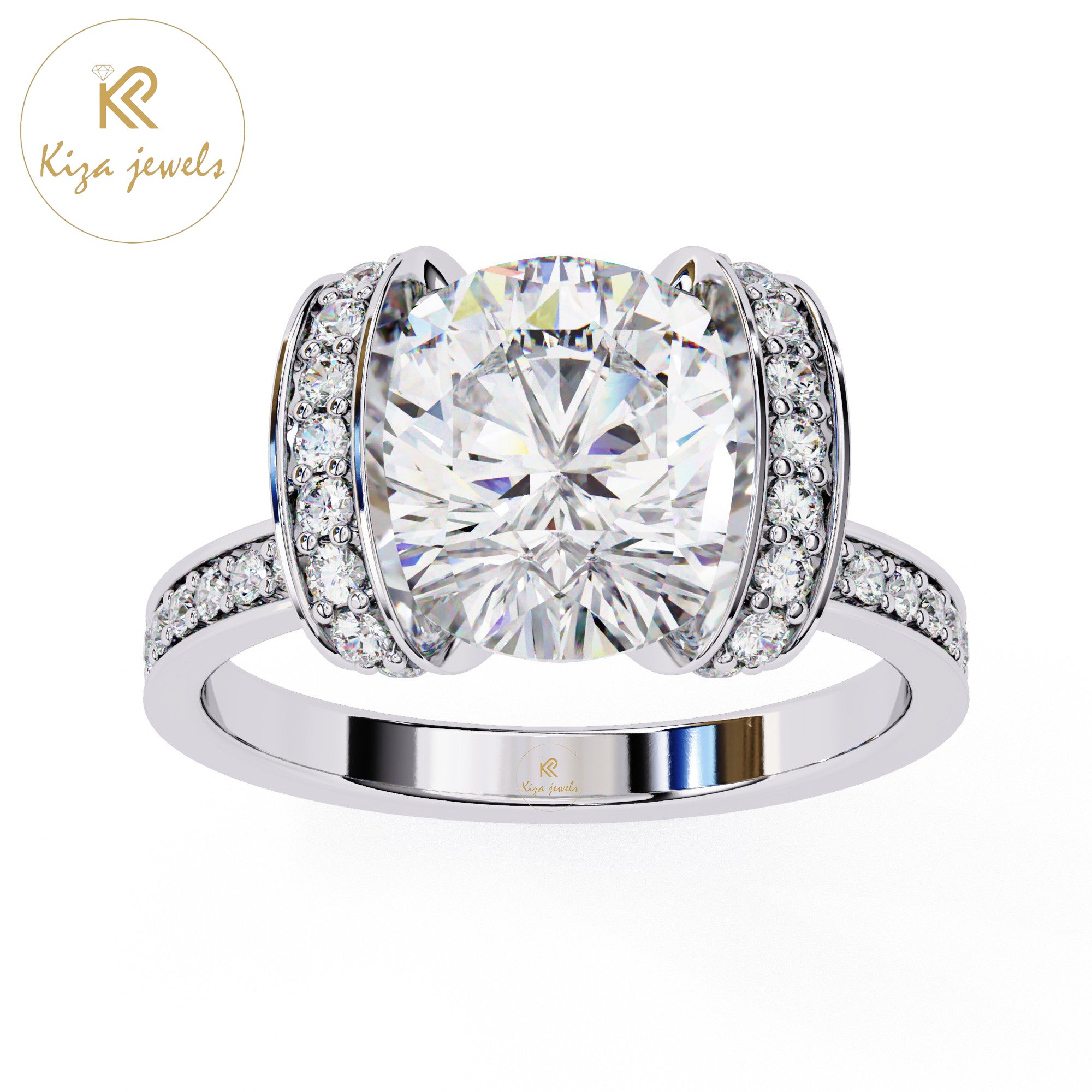 3.30 TDW Round Cut Women's Engagement Diamond Ring