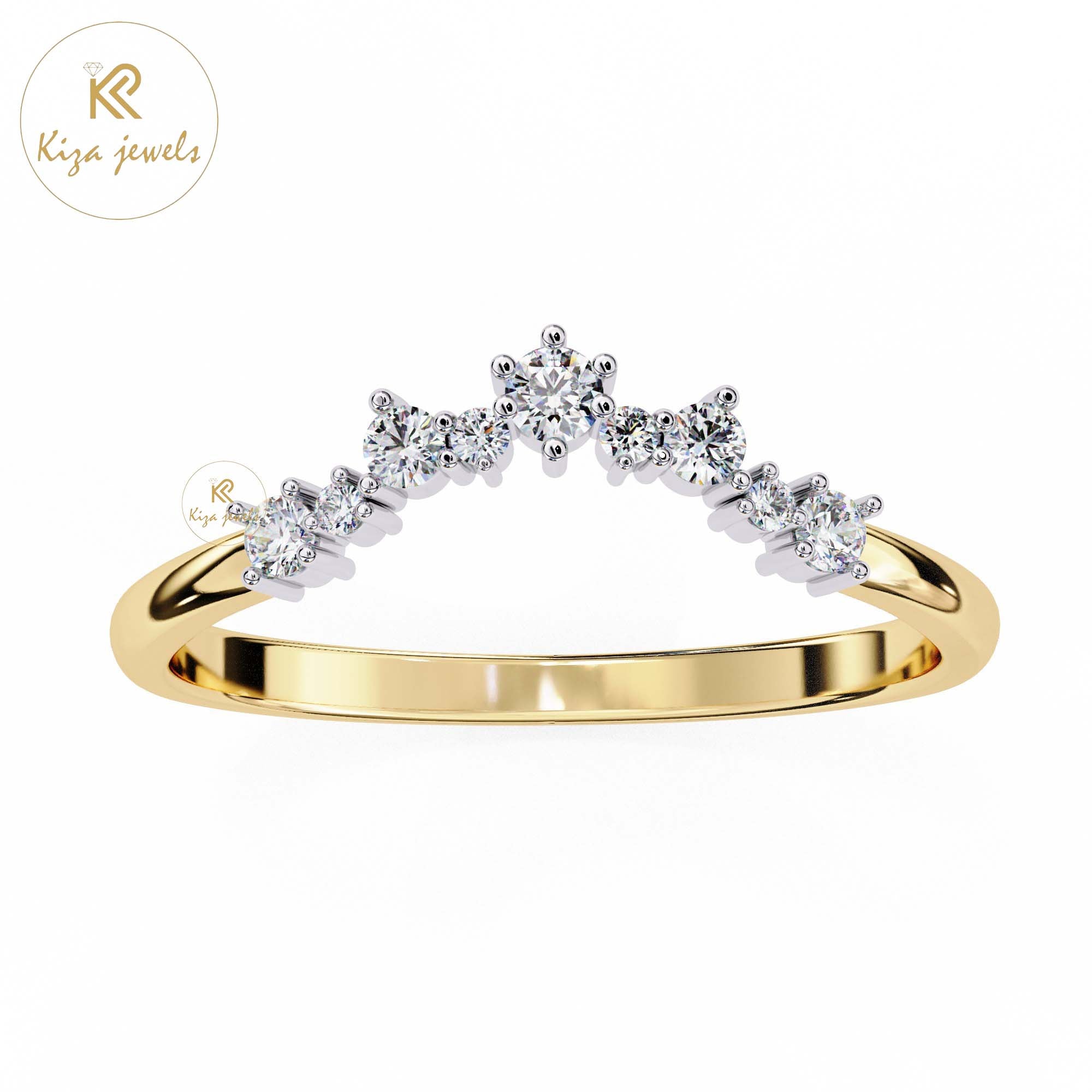 0.383 TDW Round Cut Diamond Minimalist Ring