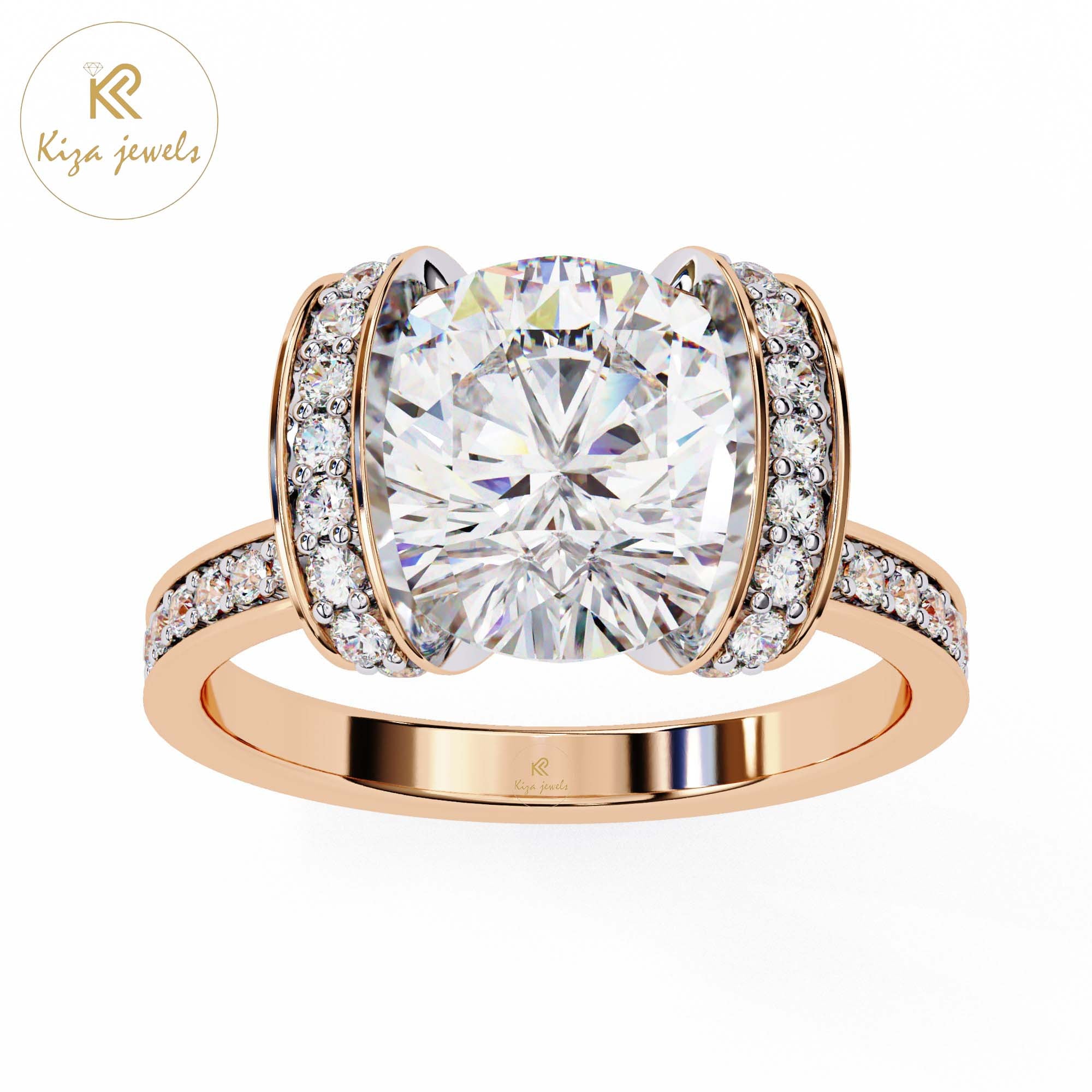 3.30 TDW Round Cut Women's Engagement Diamond Ring