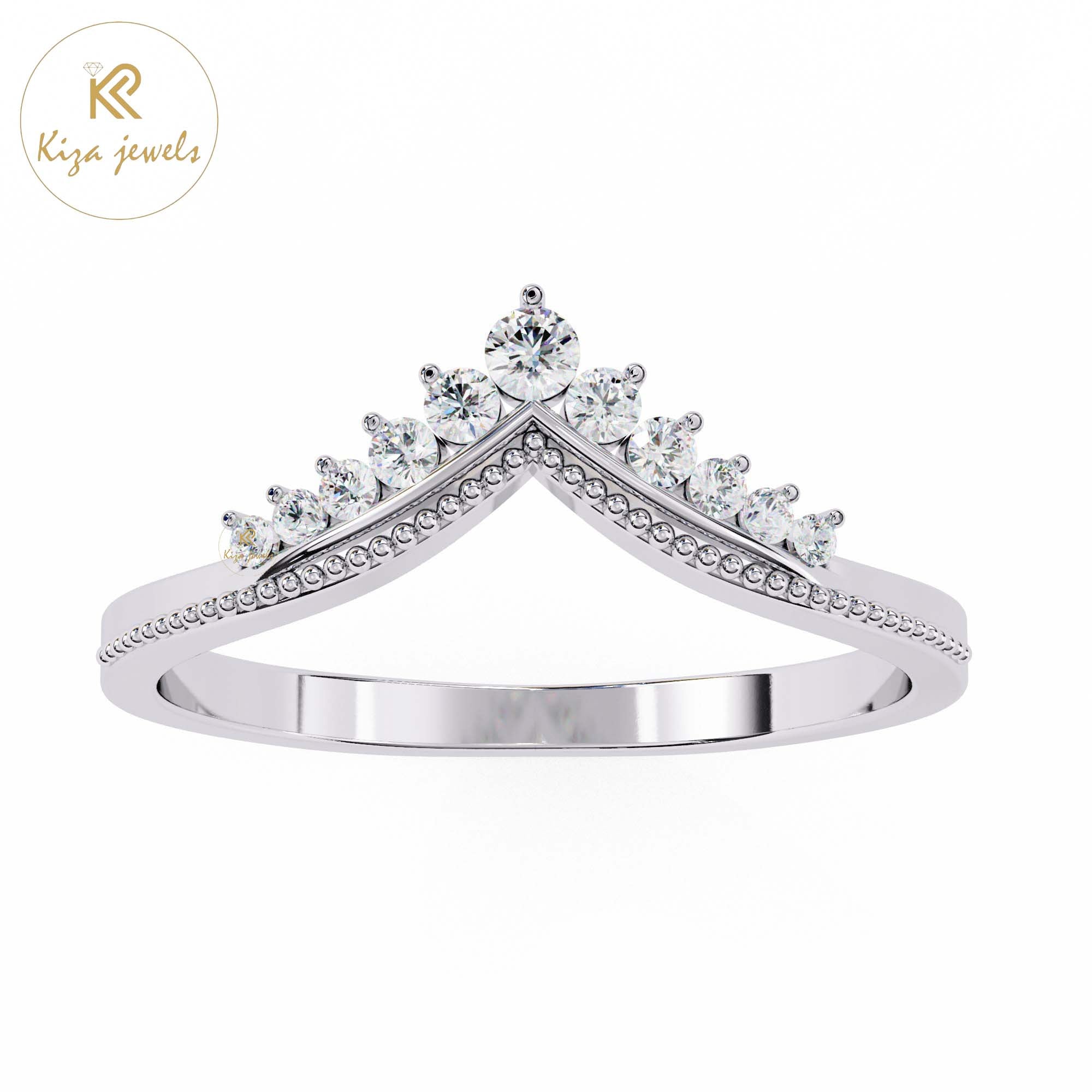 0.147 TDW Round Cut Diamond Minimalist Ring