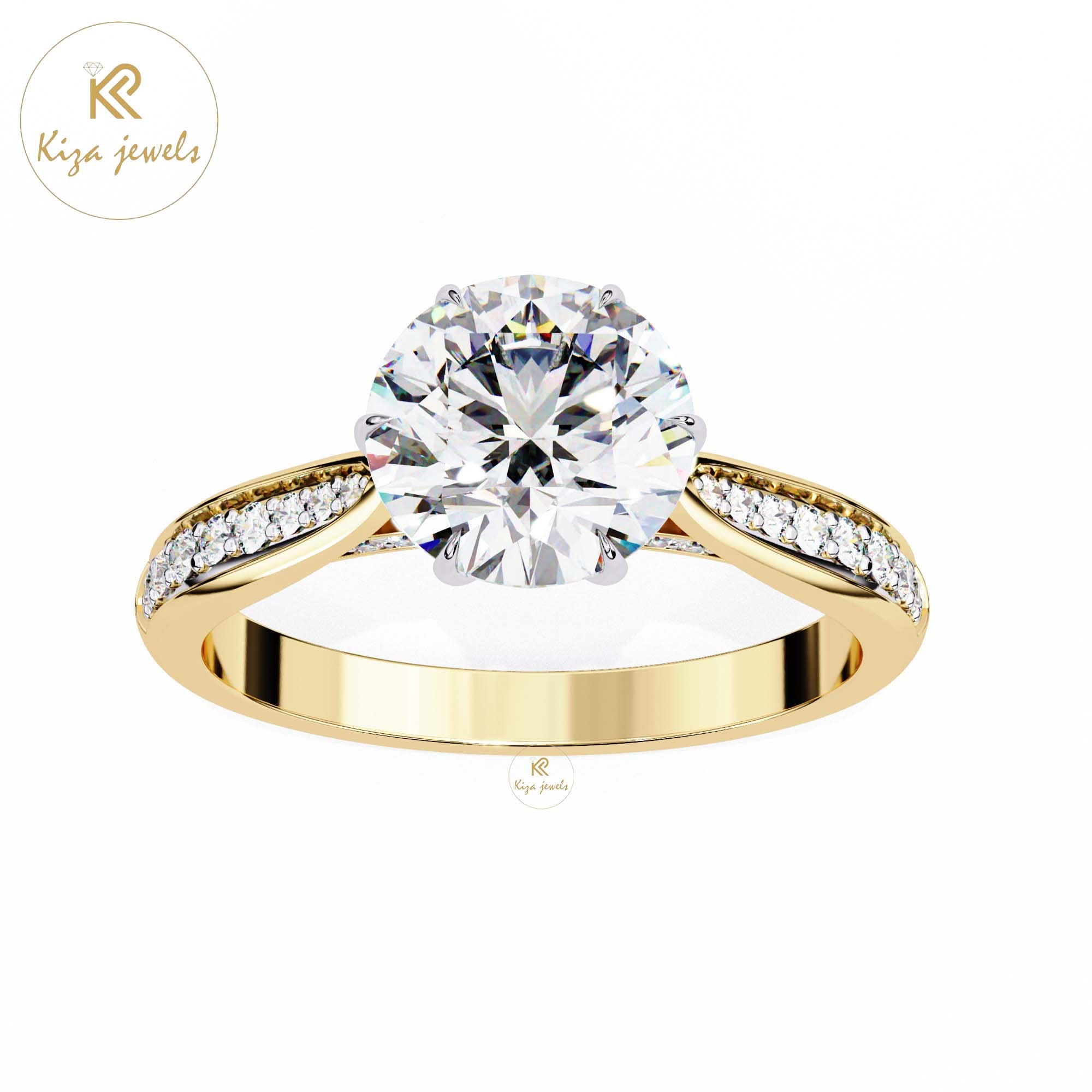 1.14 TDW Round Cut Women's Diamond Engagement Ring