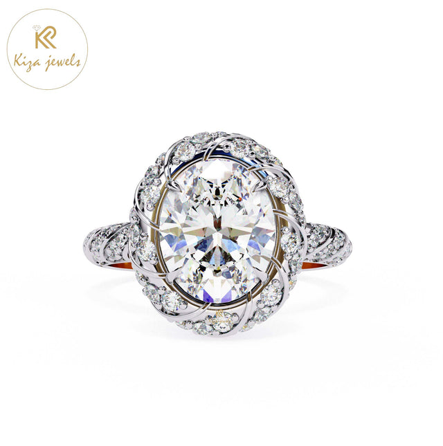 3.21 TDW Round & Oval Cut Women's Engagement Diamond Ring