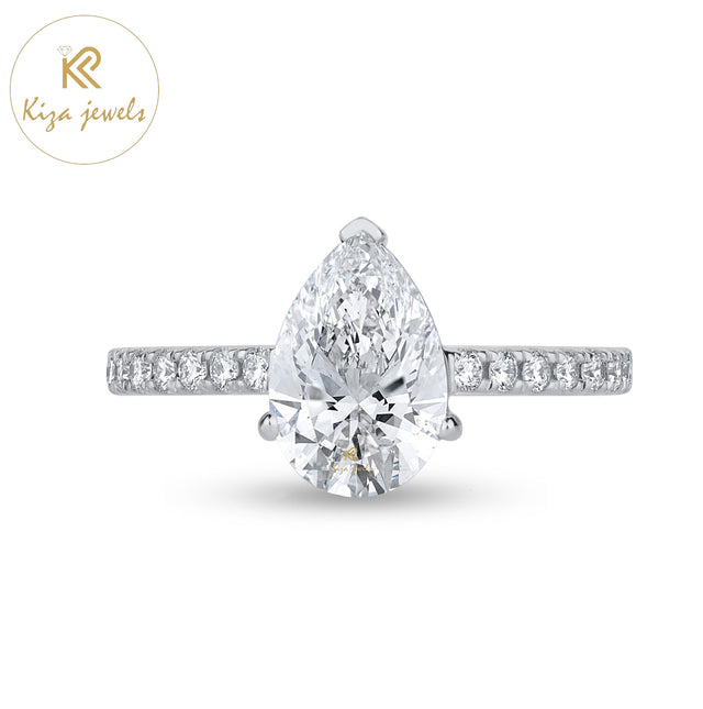 2.30 TDW Pear & Round Cut Diamond  Women's Engagement Ring