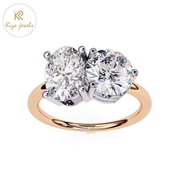 3.32 TDW Round & Oval Cut Women's Diamond Engagement  Ring