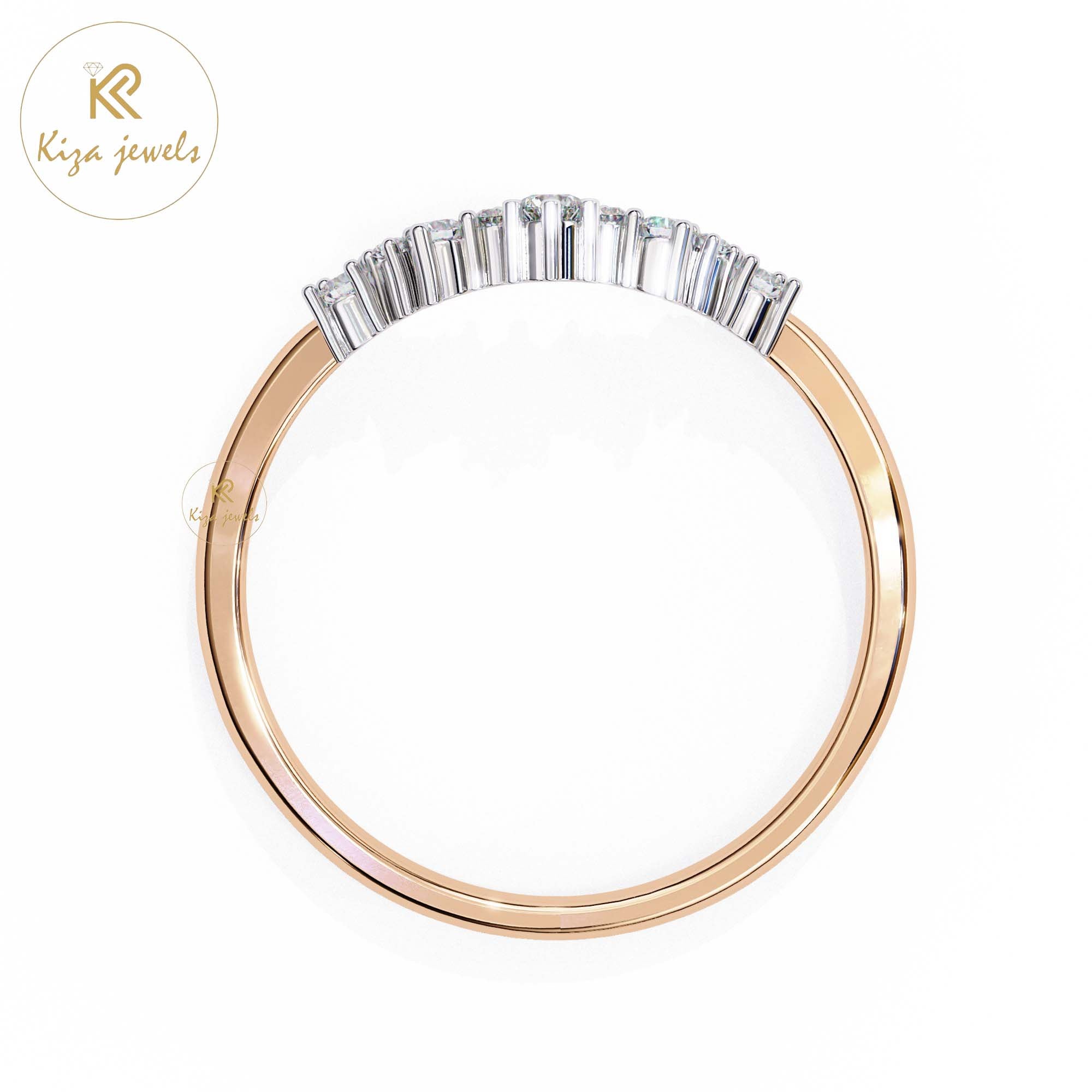 0.383 TDW Round Cut Diamond Minimalist Ring