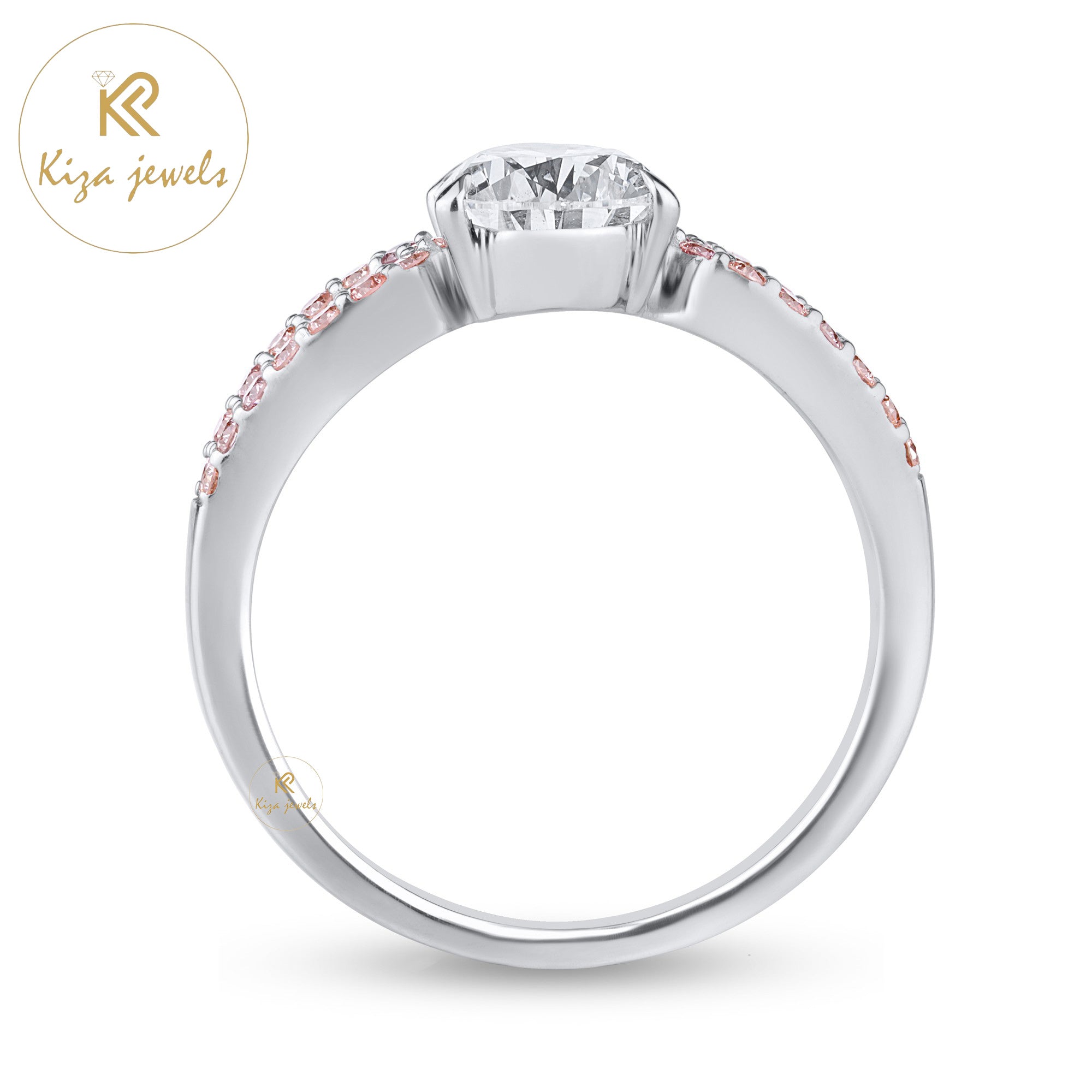 1.77 TDW Pear & Round Cut Diamond Women's Engagement Ring