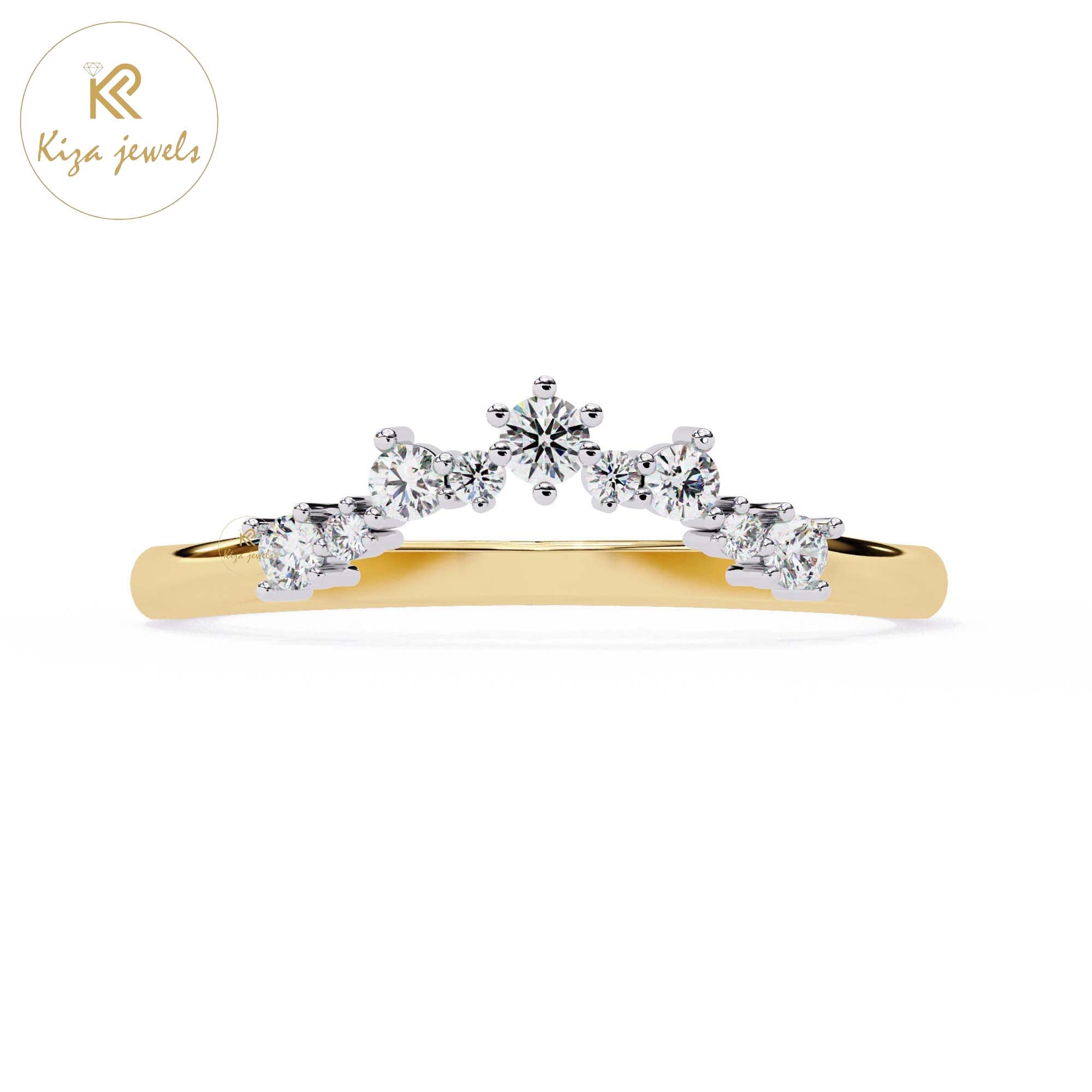 0.383 TDW Round Cut Diamond Minimalist Ring