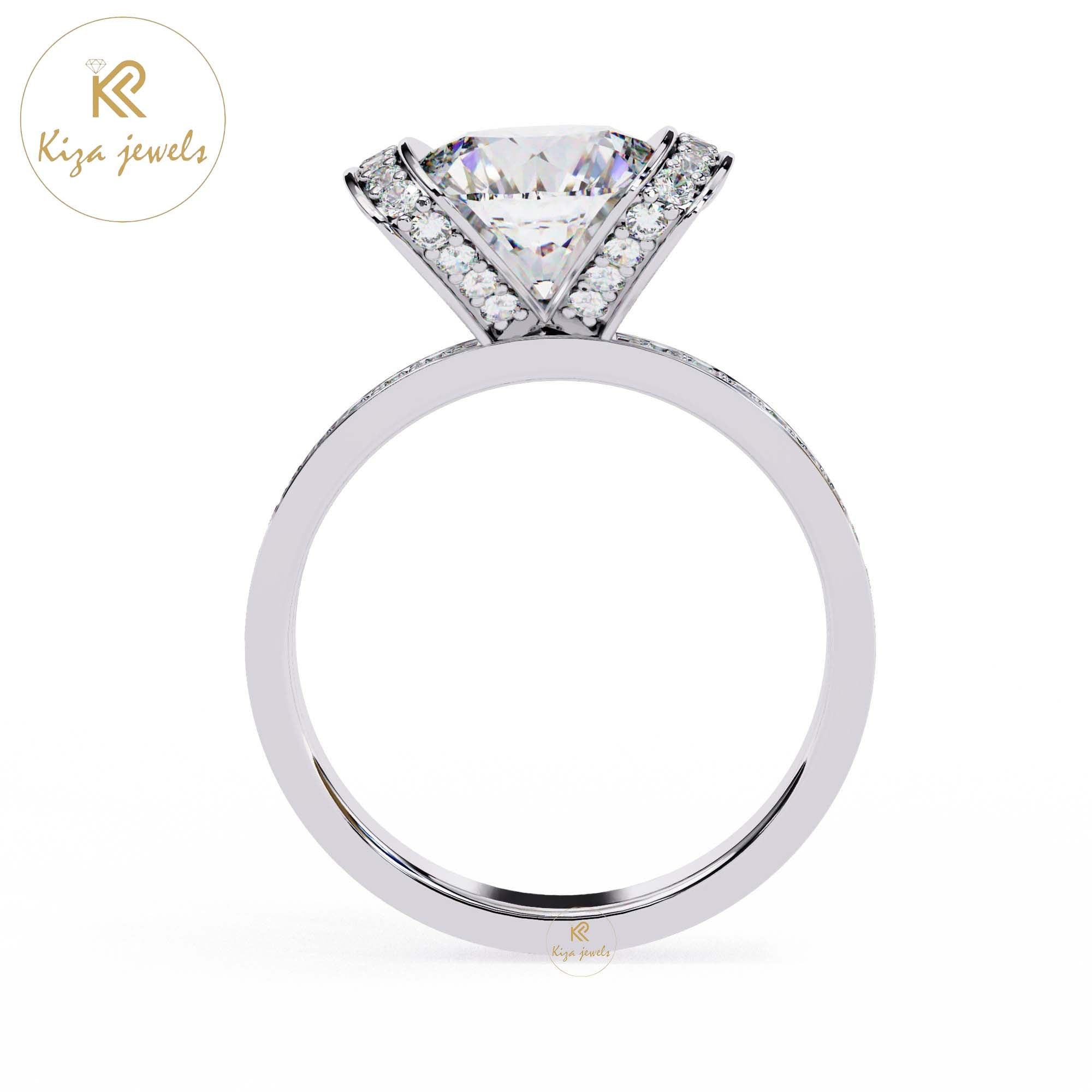 3.30 TDW Round Cut Women's Engagement Diamond Ring