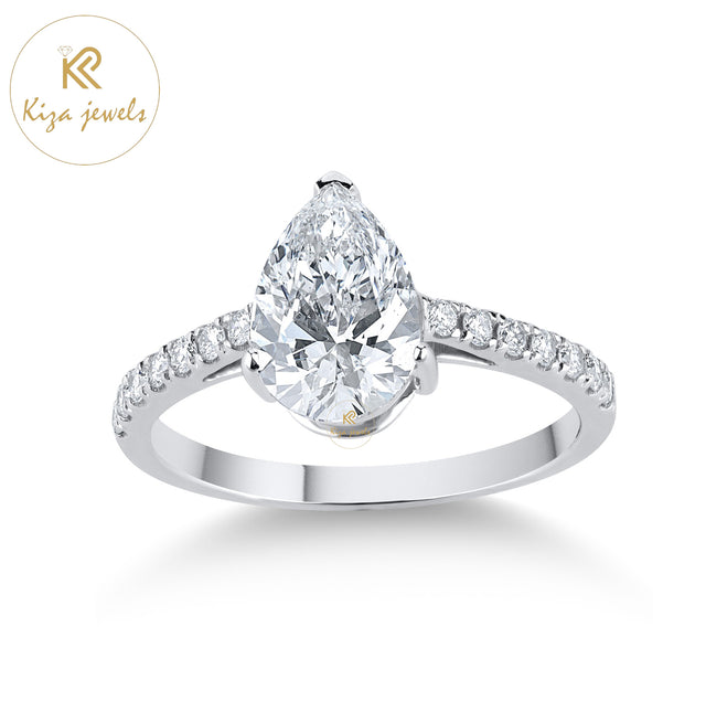 2.30 TDW Pear & Round Cut Diamond  Women's Engagement Ring