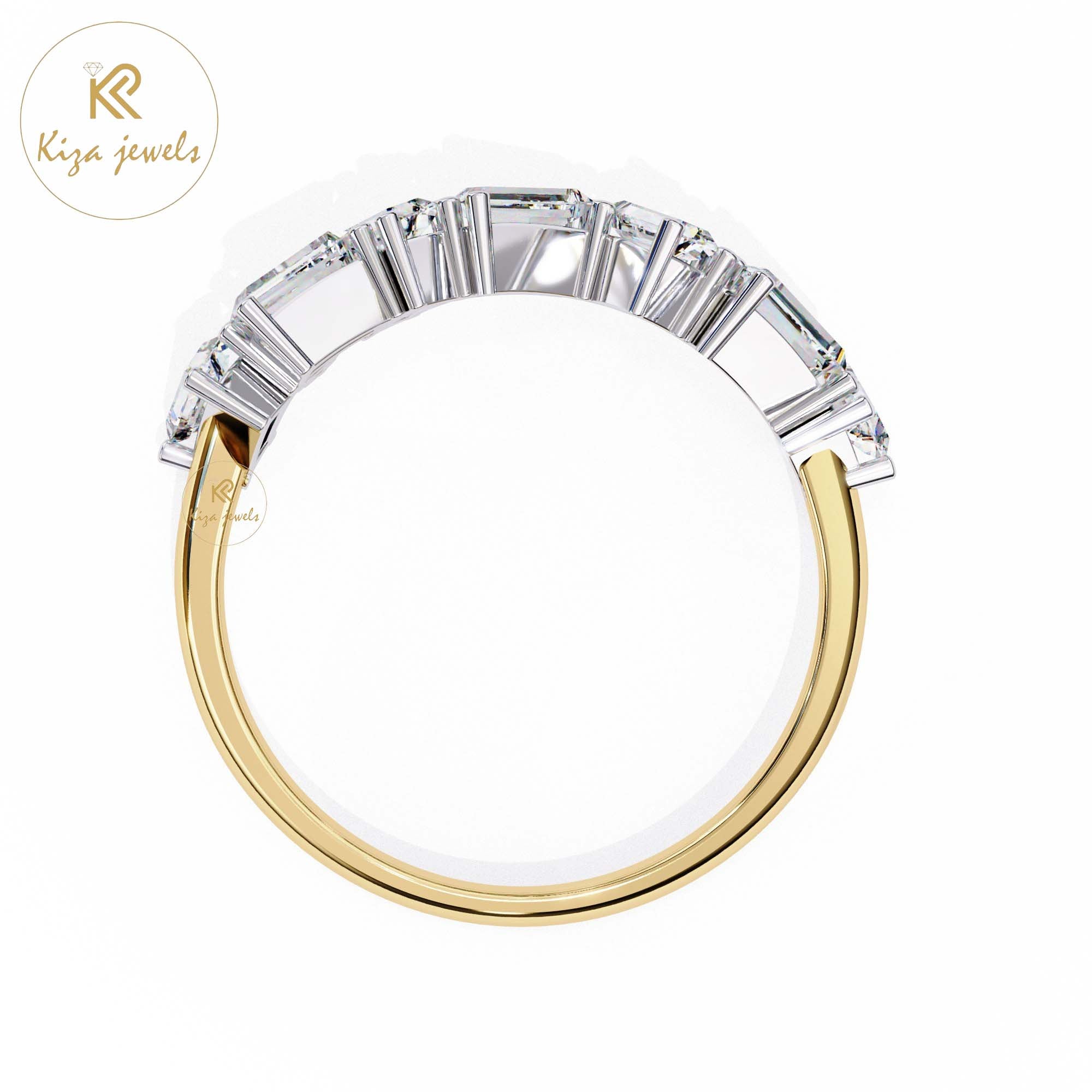 0.68 TDW Round & Baguette Cut Minimalist Diamond Ring