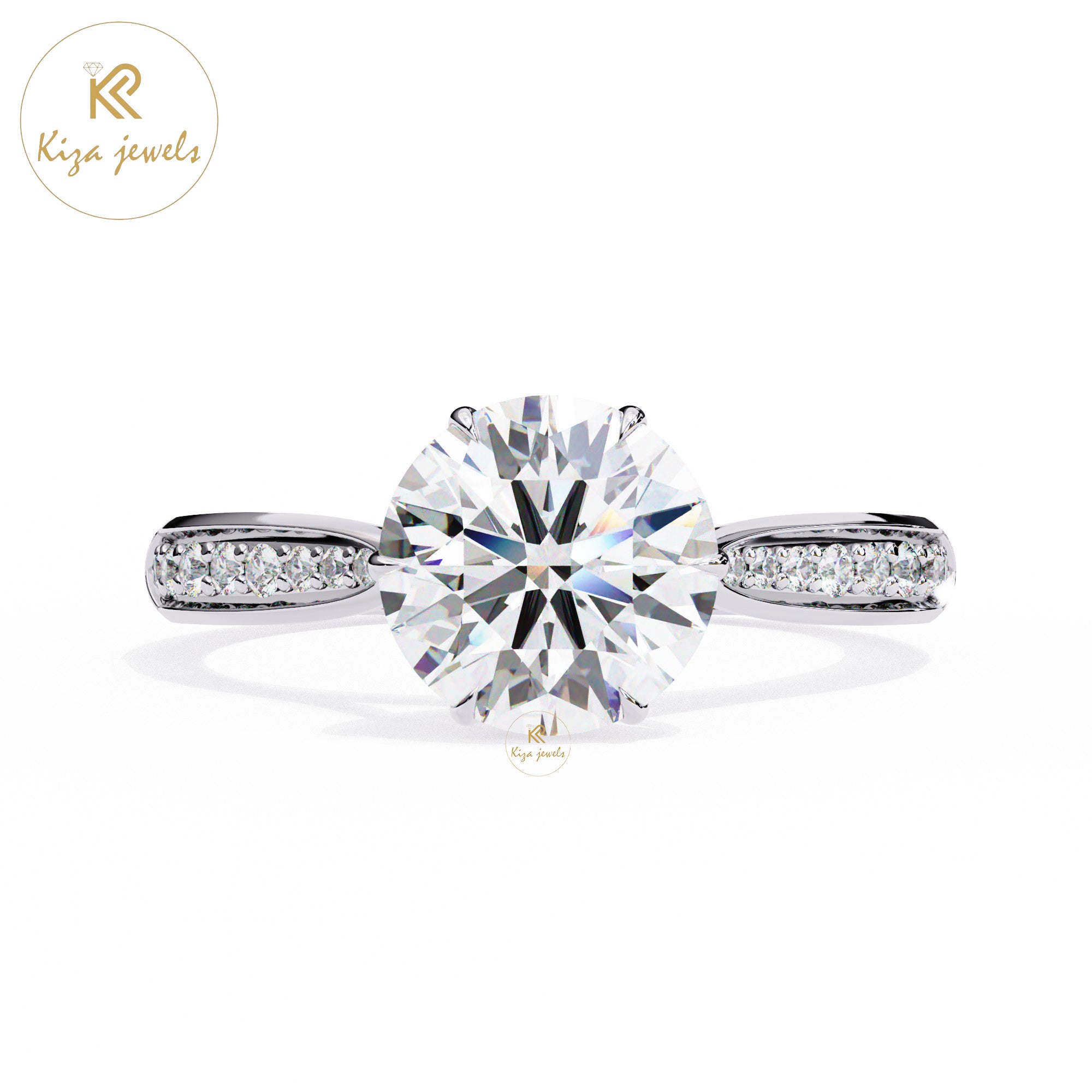 1.14 TDW Round Cut Women's Diamond Engagement Ring