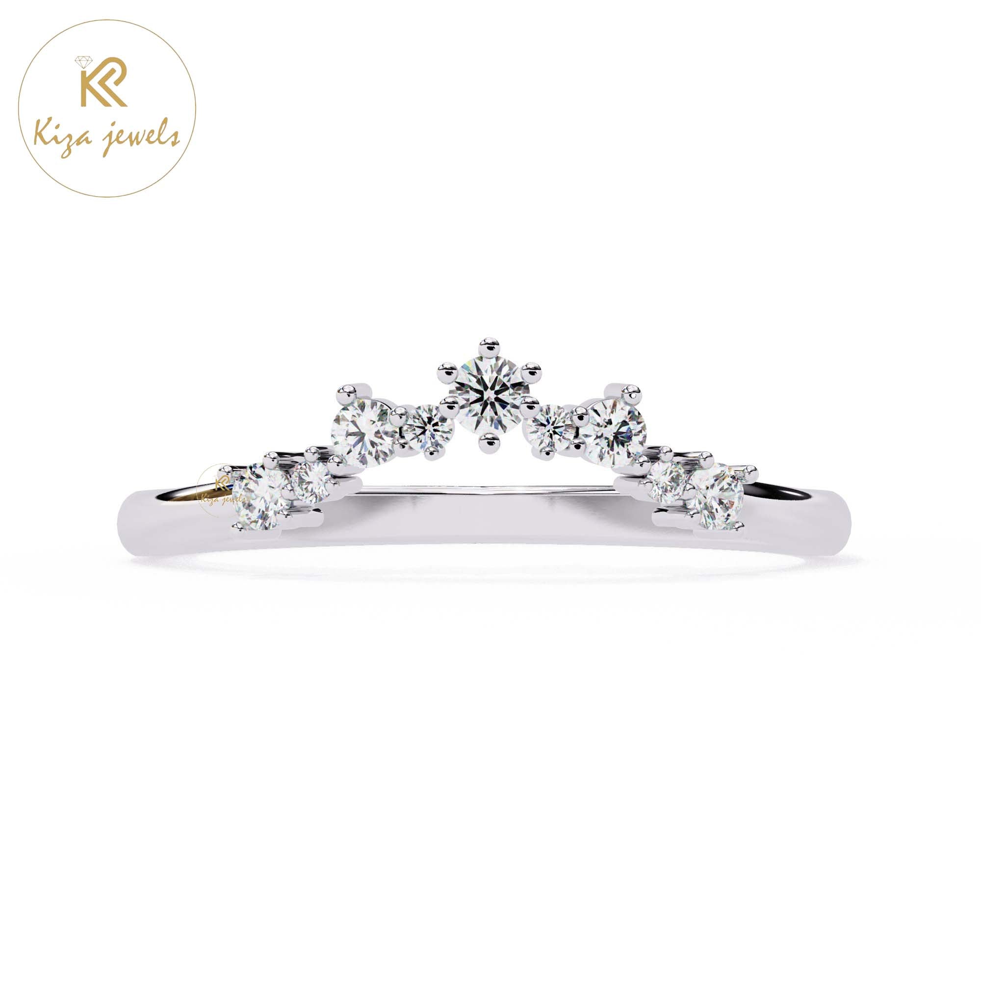 0.383 TDW Round Cut Diamond Minimalist Ring