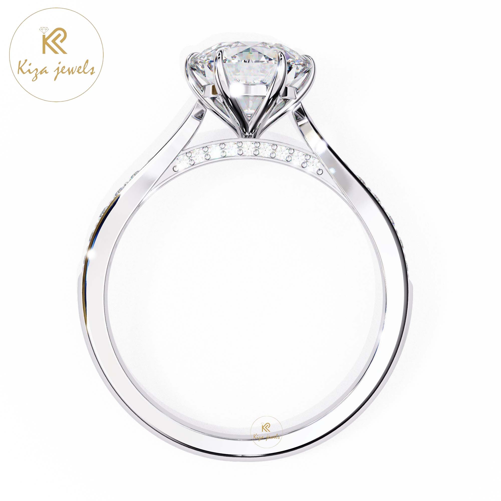 1.14 TDW Round Cut Women's Diamond Engagement Ring