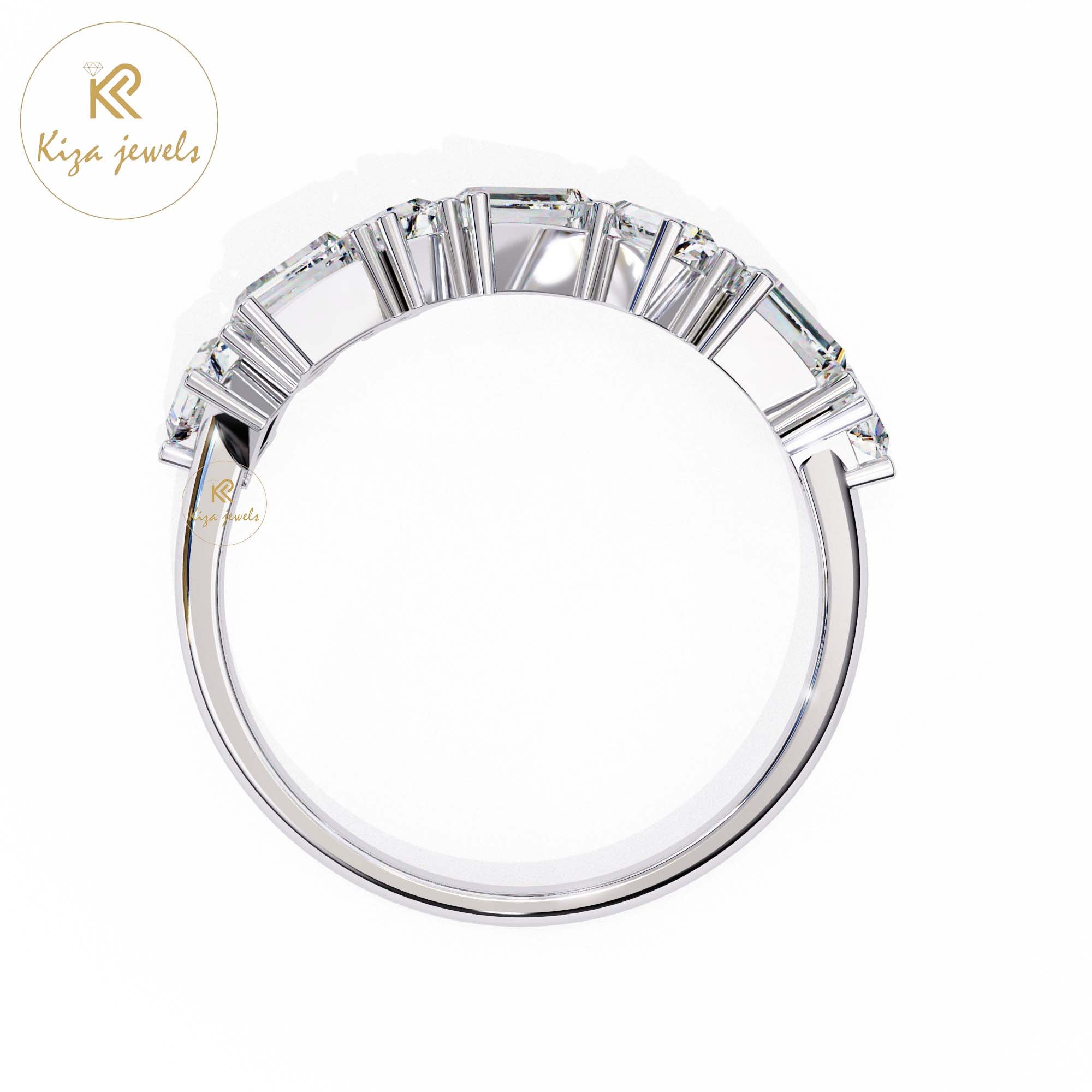 0.68 TDW Round & Baguette Cut Minimalist Diamond Ring