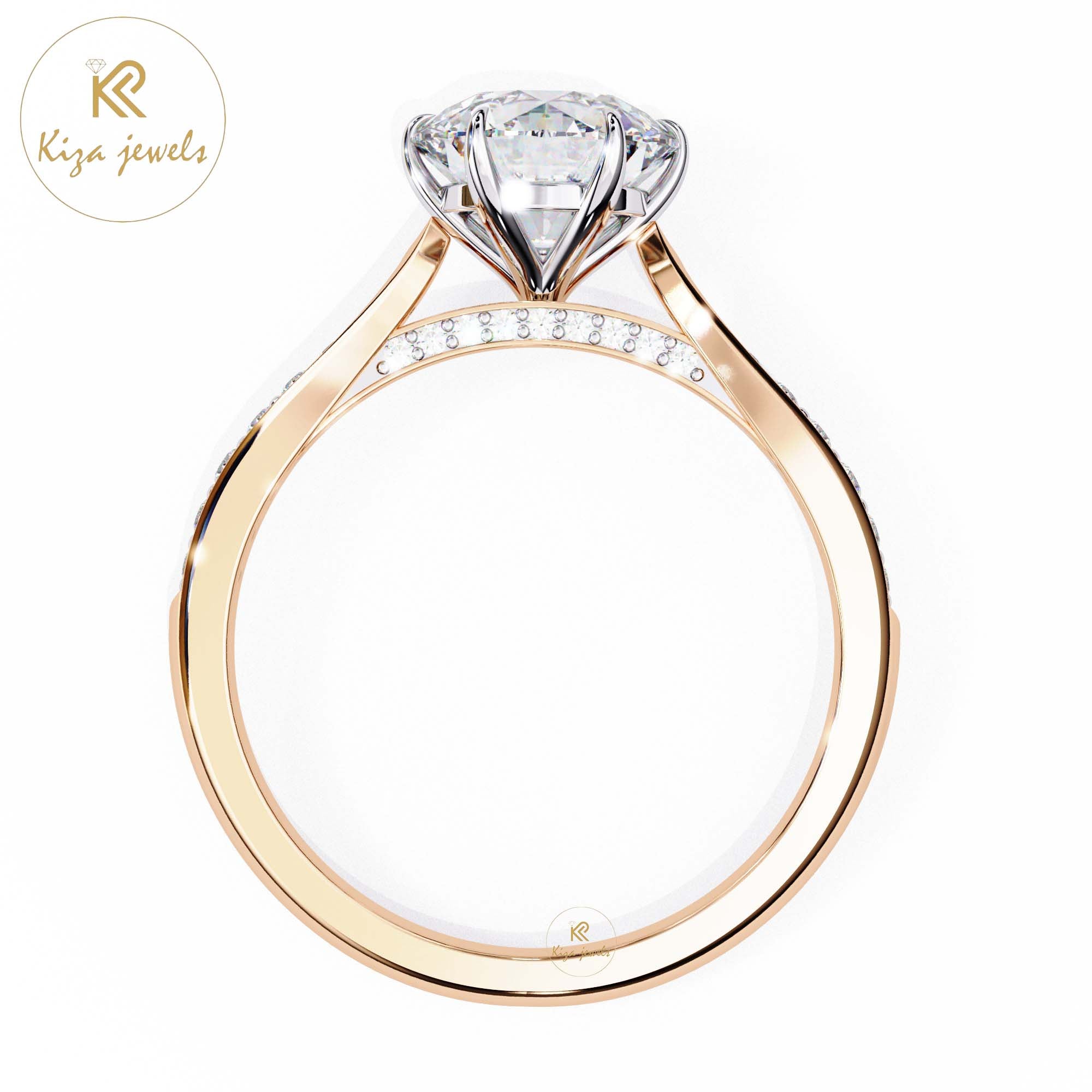 1.14 TDW Round Cut Women's Diamond Engagement Ring