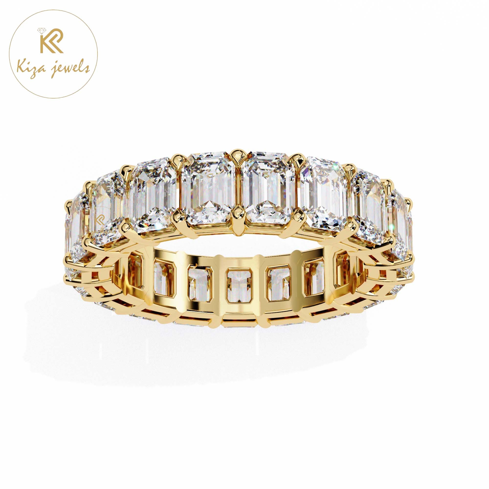 4.88 TDW Emerald Cut Diamond Eternity Band Ring