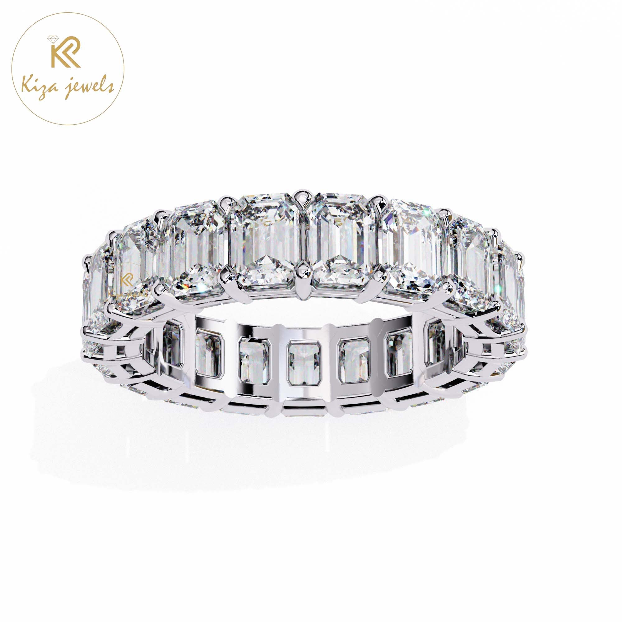 4.88 TDW Emerald Cut Diamond Eternity Band Ring