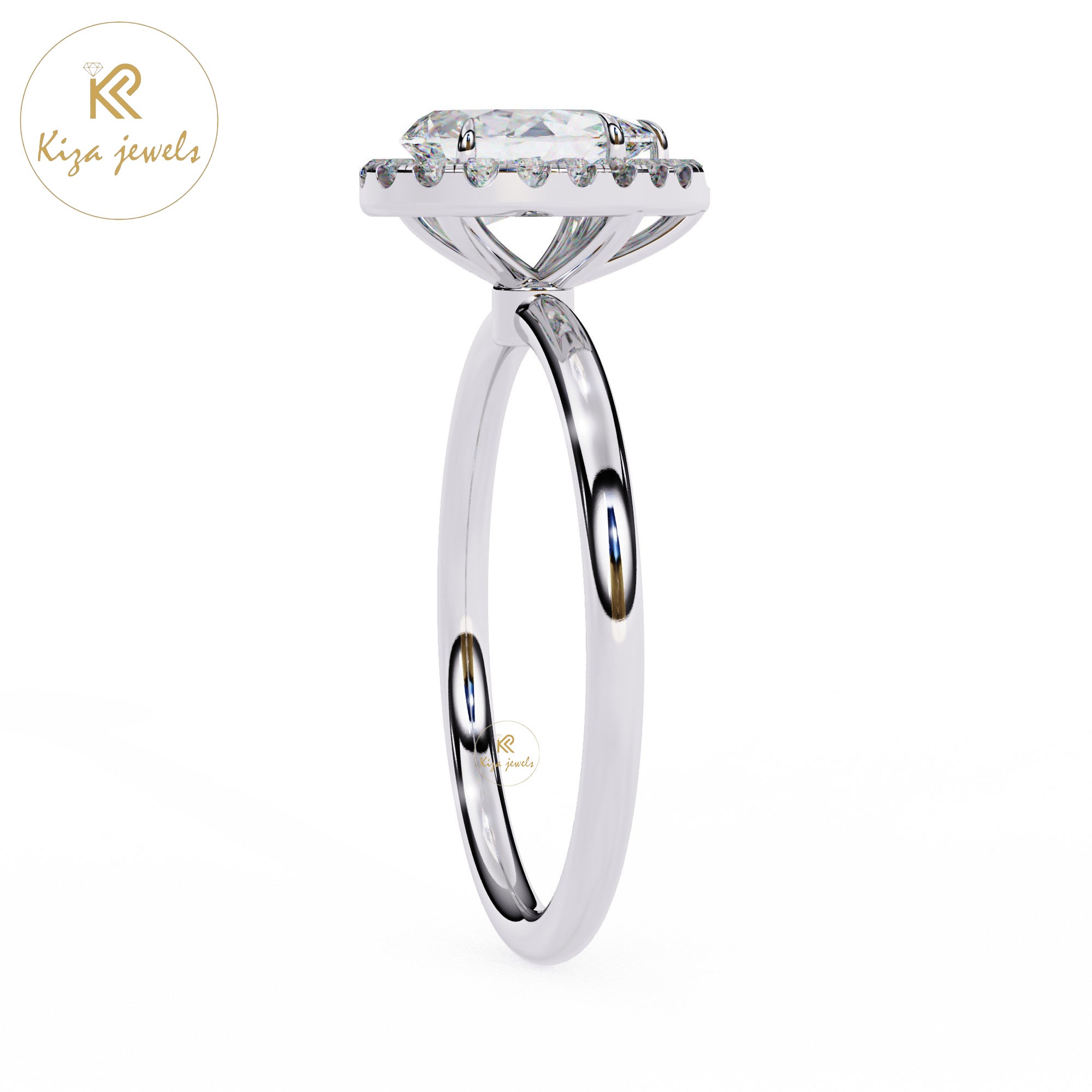 1.35 TDW Round Cut Women's Diamond Minimalist Ring